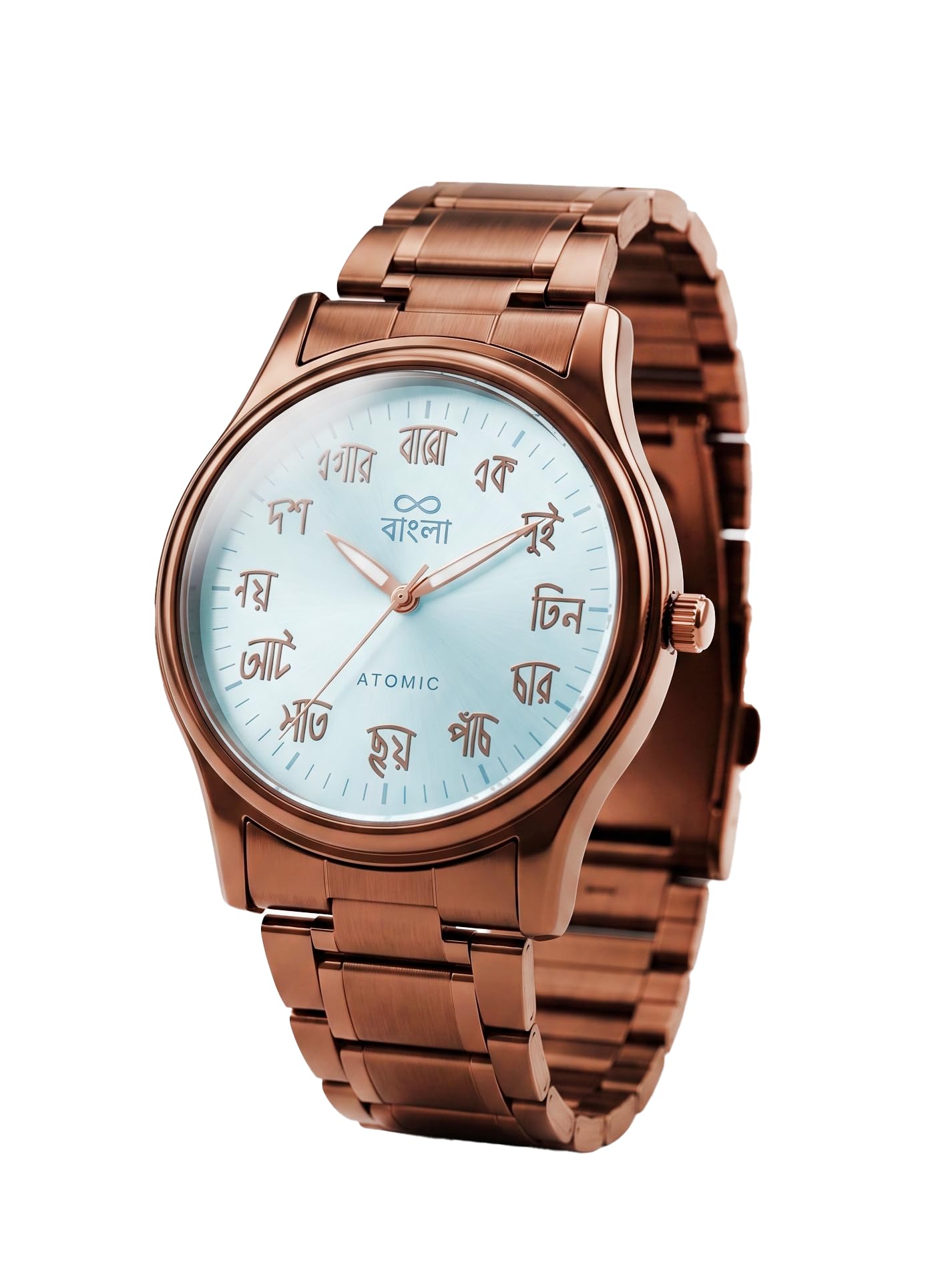 Atomic Premium Bangla/Bengali Number Analog Watch - for Men Premium Quality Brown Watch for Men | Best Chain Watch-image-37
