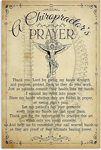 Buoraev Carteles de metal con oración de un quiropráctico, carteles para quiroprácticos, colección de quiroprácticos, placas retro, decoración de