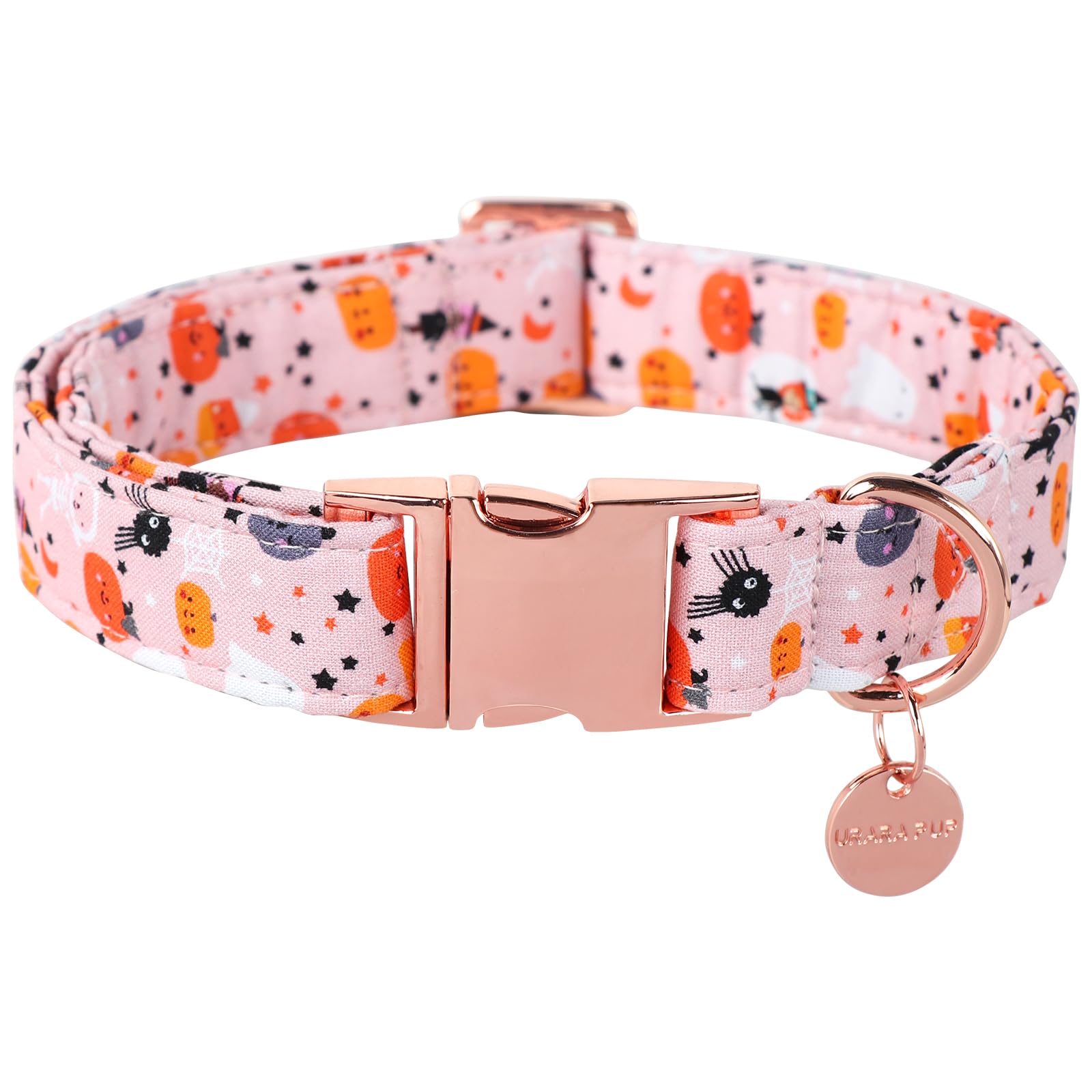 UP URARA PUP Halloween Dog Collar with Metal Buckle Gift Pumpkin Dog Collar for Small Medium Large Girls or Boys Dogs Cute Durable Comfortable Pet
