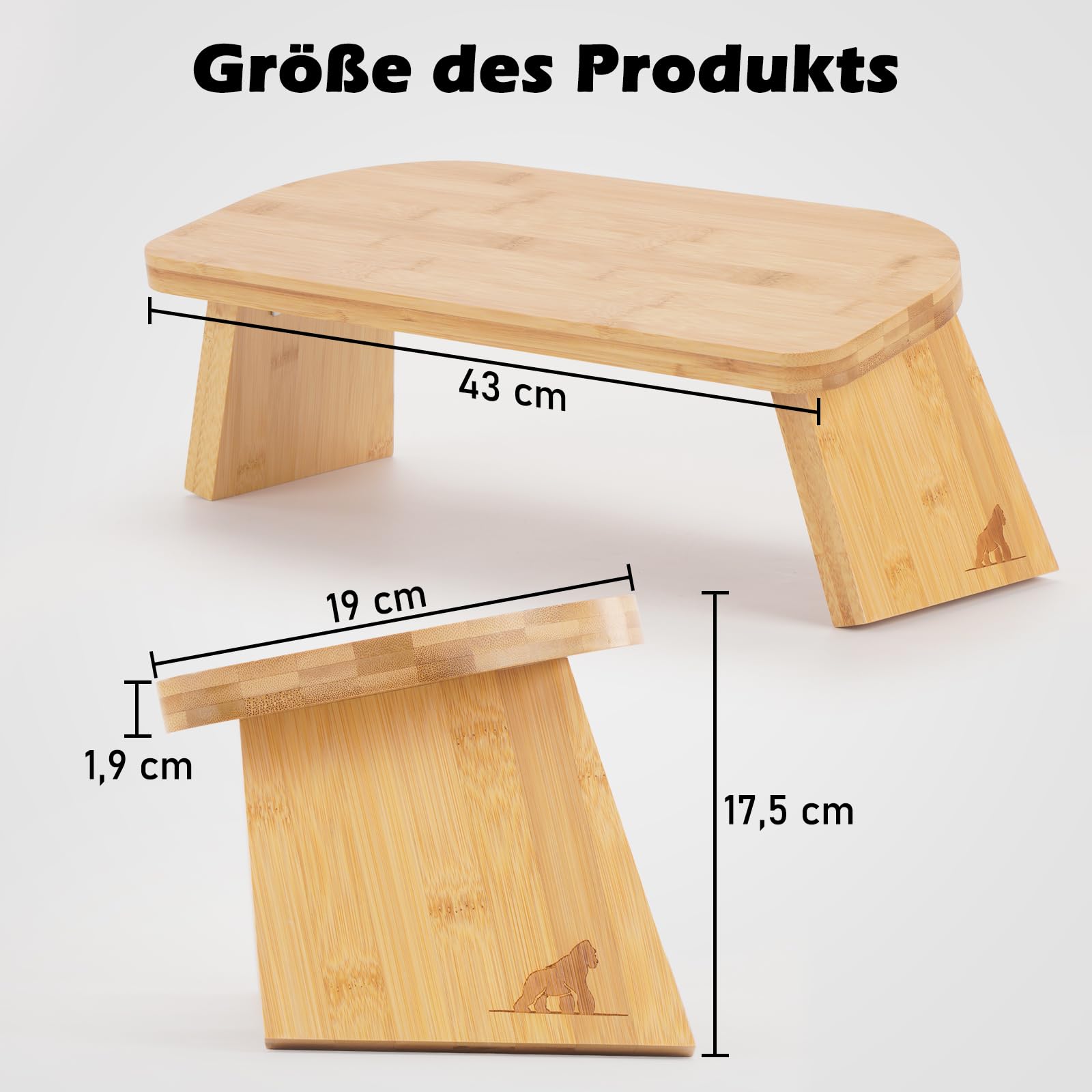 MY FAT GORILLA Meditationsbank Bambus – Meditationsstuhl Meditationshocker Faltbar – Yoga Hocker Klappbar Bambus – Natur
