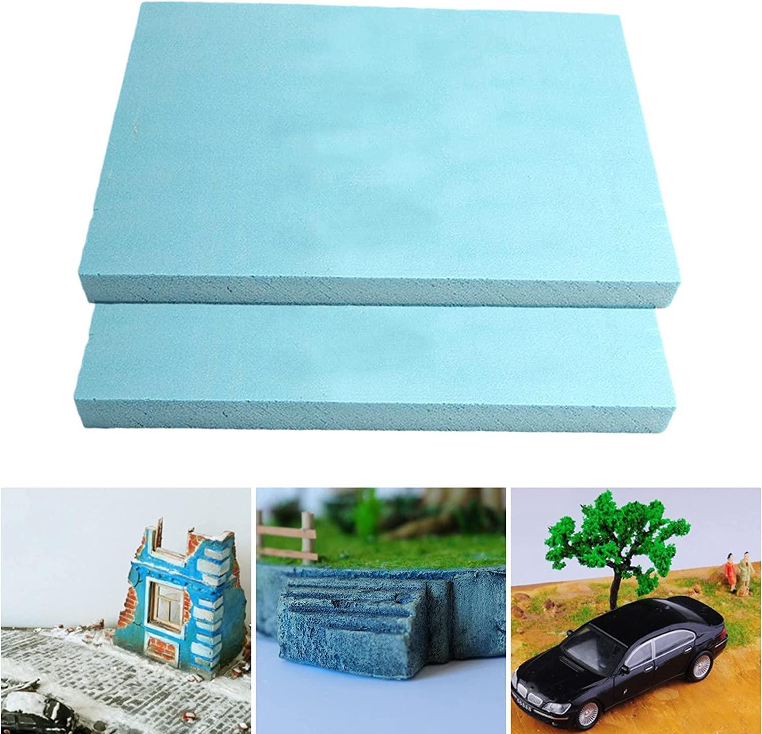 2x Bordo in schiuma Diorama Base Craft Paesaggio scenico Decor Giardino in miniatura Paesaggio Paesaggio, Hobby, Arte, Artigianato - 30x40x4cm