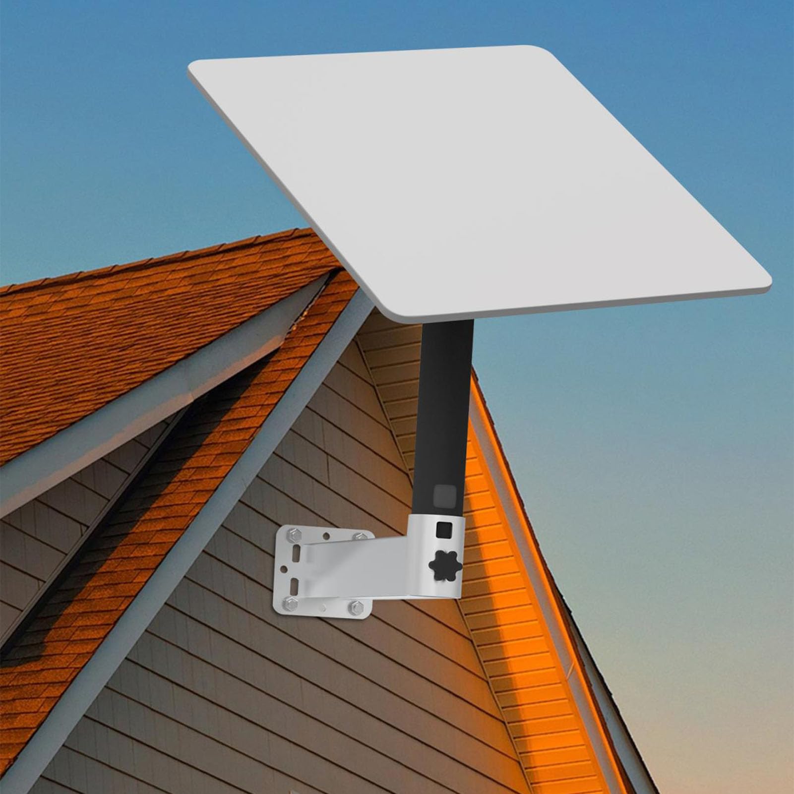 Uchwyt , Wytrzymały Uchwyt ścienny do Prostokątnej Anteny V2, na Słupie ze Wspornikiem ze Stopu Aluminium i Adapter Ethernet do Zestawu Internetowego Satelitarna Telewizja Zewnętrzna