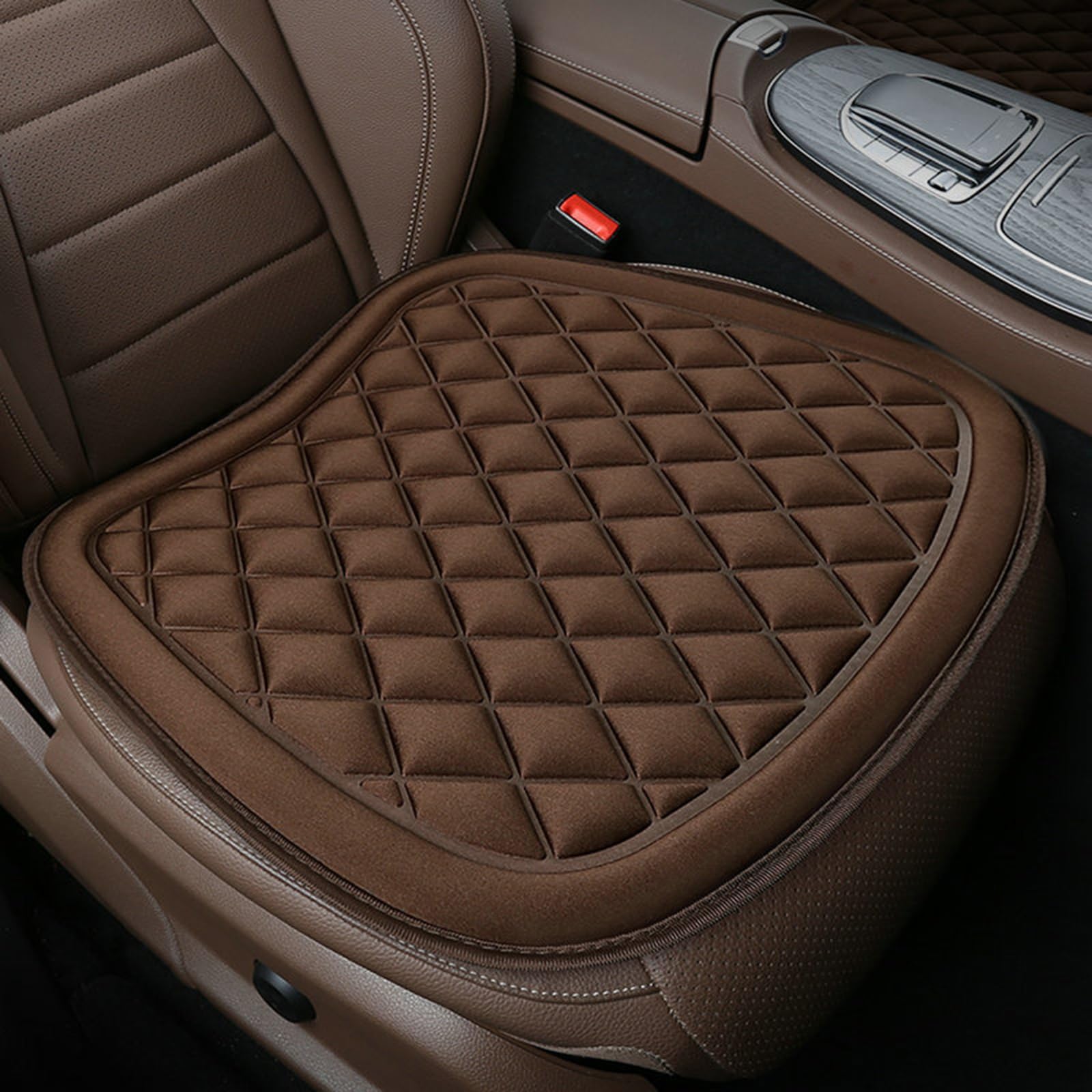 Auto Cuscino Sedile per Porsche Cayenne/Cayenne Coupe, Universale Antiscivolo Morbido Traspiranti Cuscino Interni Accessori,Coffee-A 1Pcs