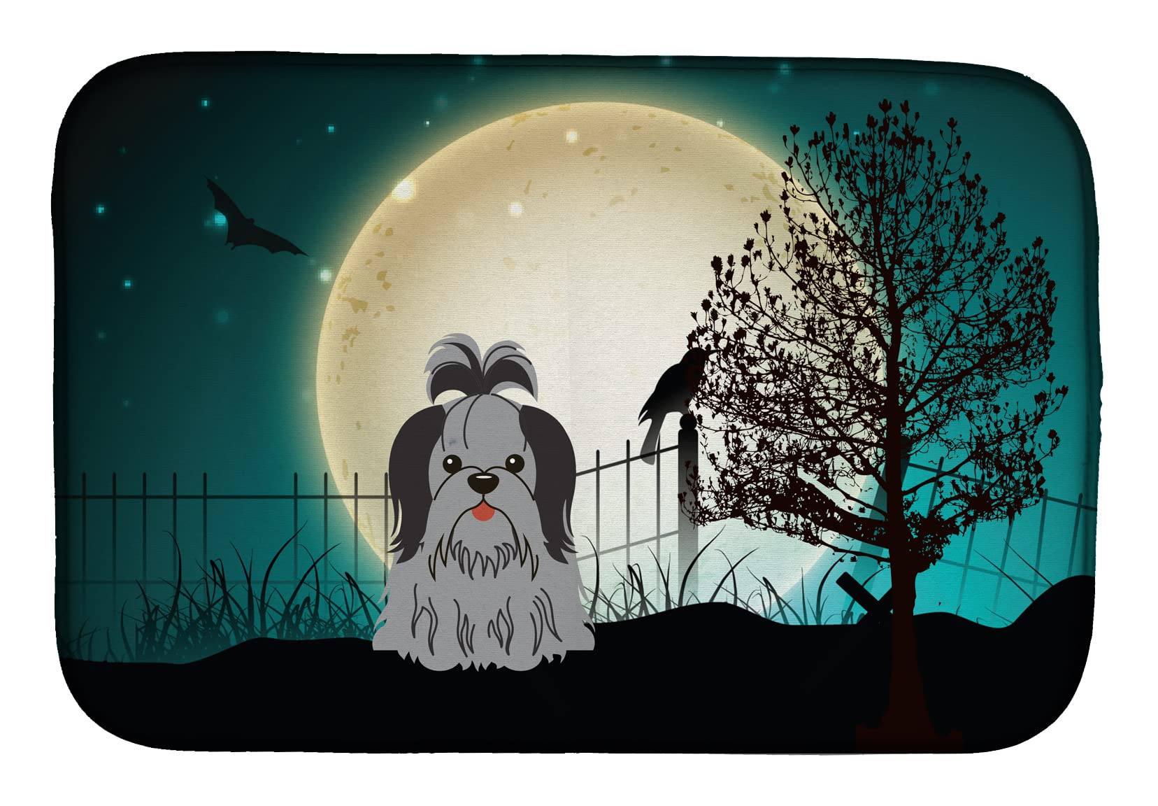 Tapis de cuisine Shih Tzu Halloween pour sécher la vaisselle