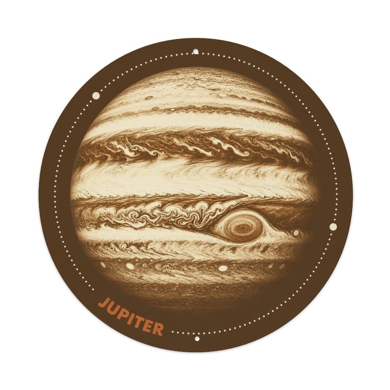 Space Age Jupiter Gas Giant Cosmos Celestial Metal Tin Sign