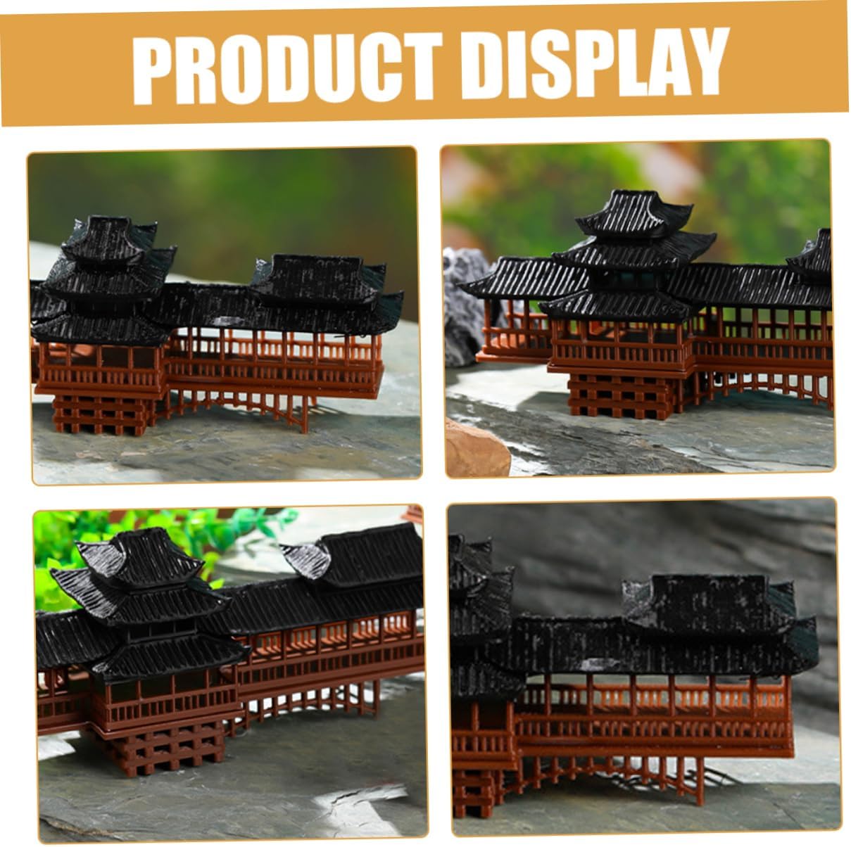 Miniature Bridge Decor Plastic Antique Realistic Indoor Garden Accent