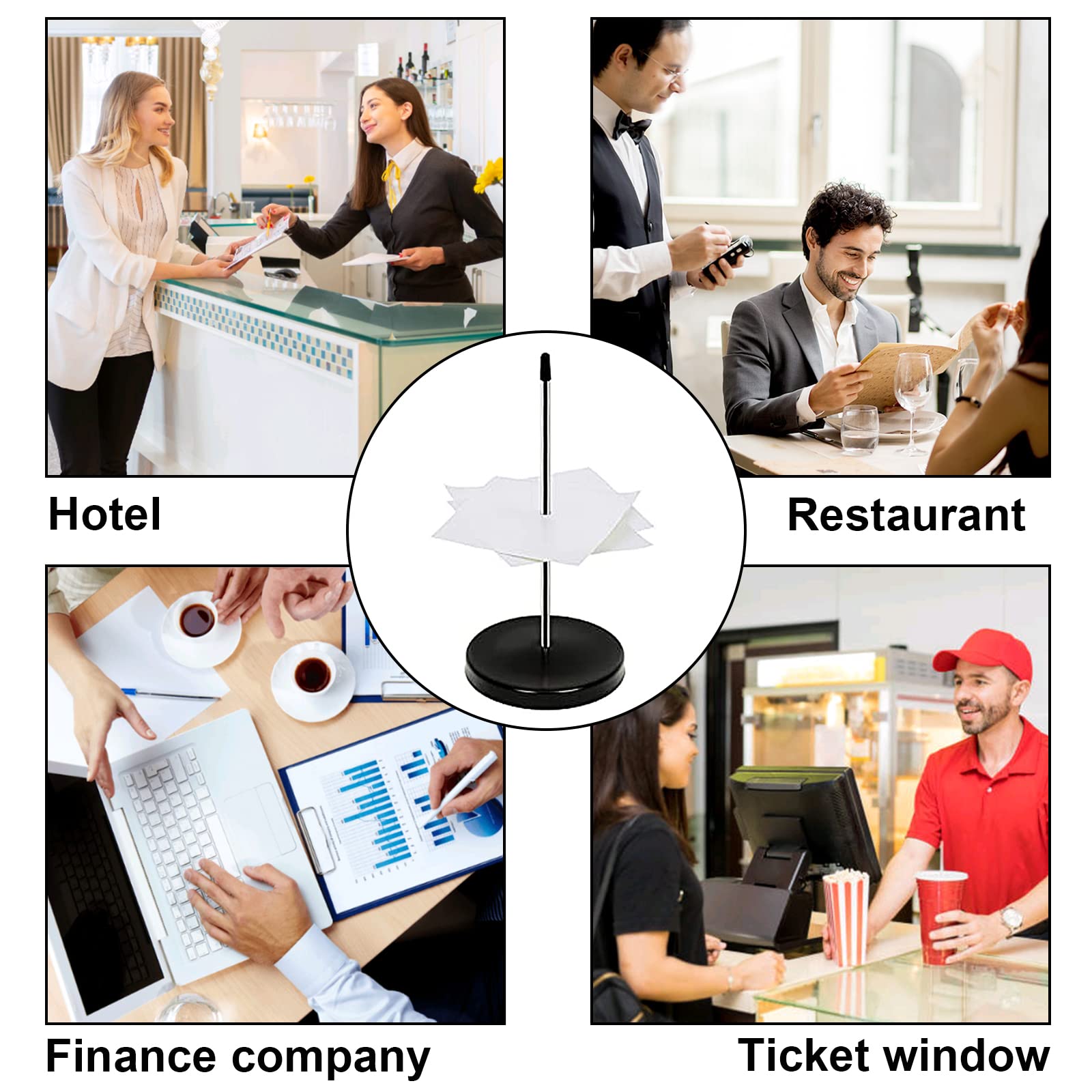 2 Porta Scontrini In Acciaio Inox - Base Rotonda, Spilli Per Ricevute, Per Ufficio, Bar, Ristoranti - Foto 12