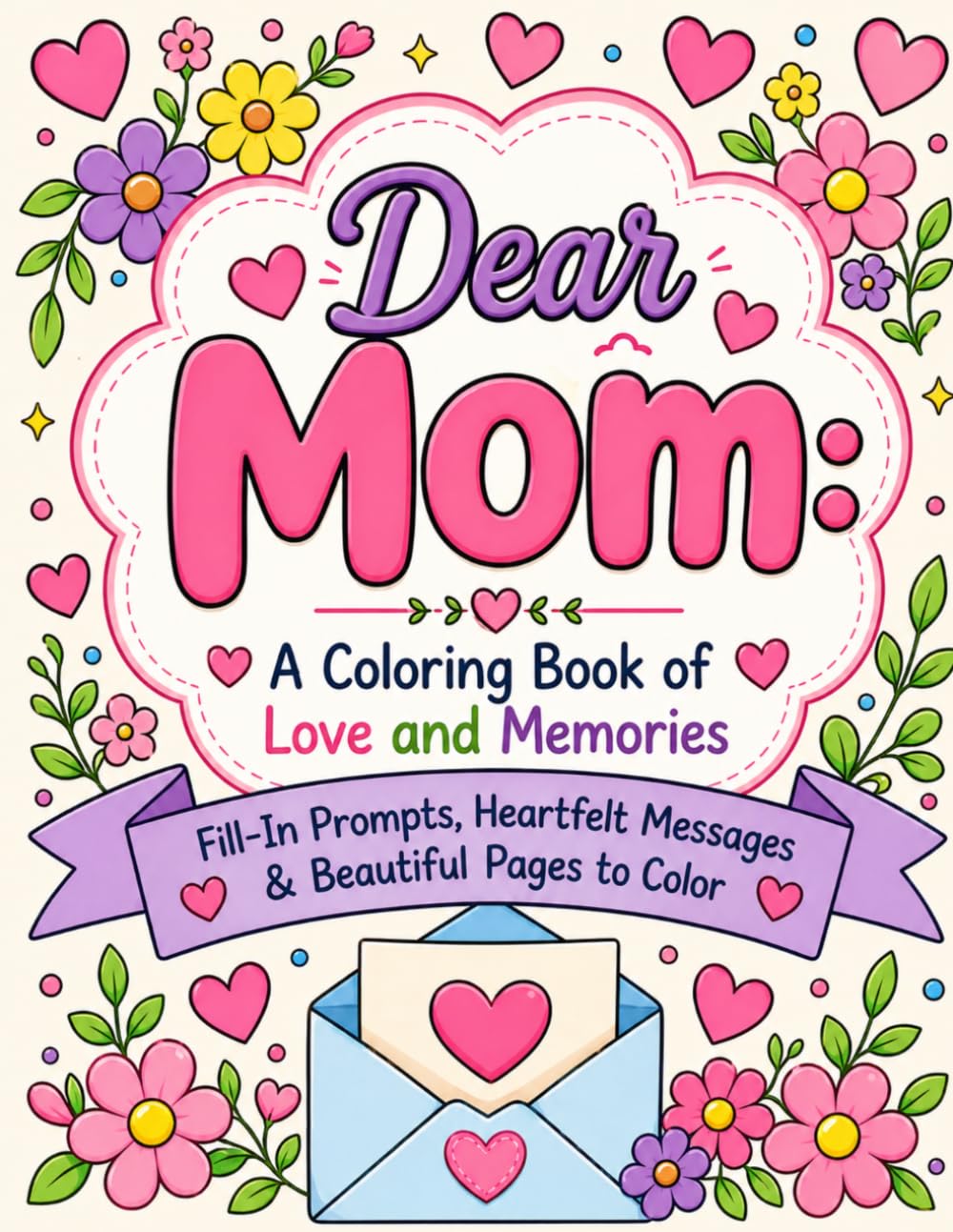 Dear Mom: A Coloring Book of Love and Memories Fill-In Prompts, Heartfelt Messages & Beautiful Pages to Color Mother's Day Gift