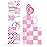 FRAMAR Checkered Balayage Board and Paddle Set - Long and Short Foil Board For Highlights, Balayage Hair Dye Kit, Hair Salon Supplies, For Enhanced Precision - 2 Pack - Pink and White