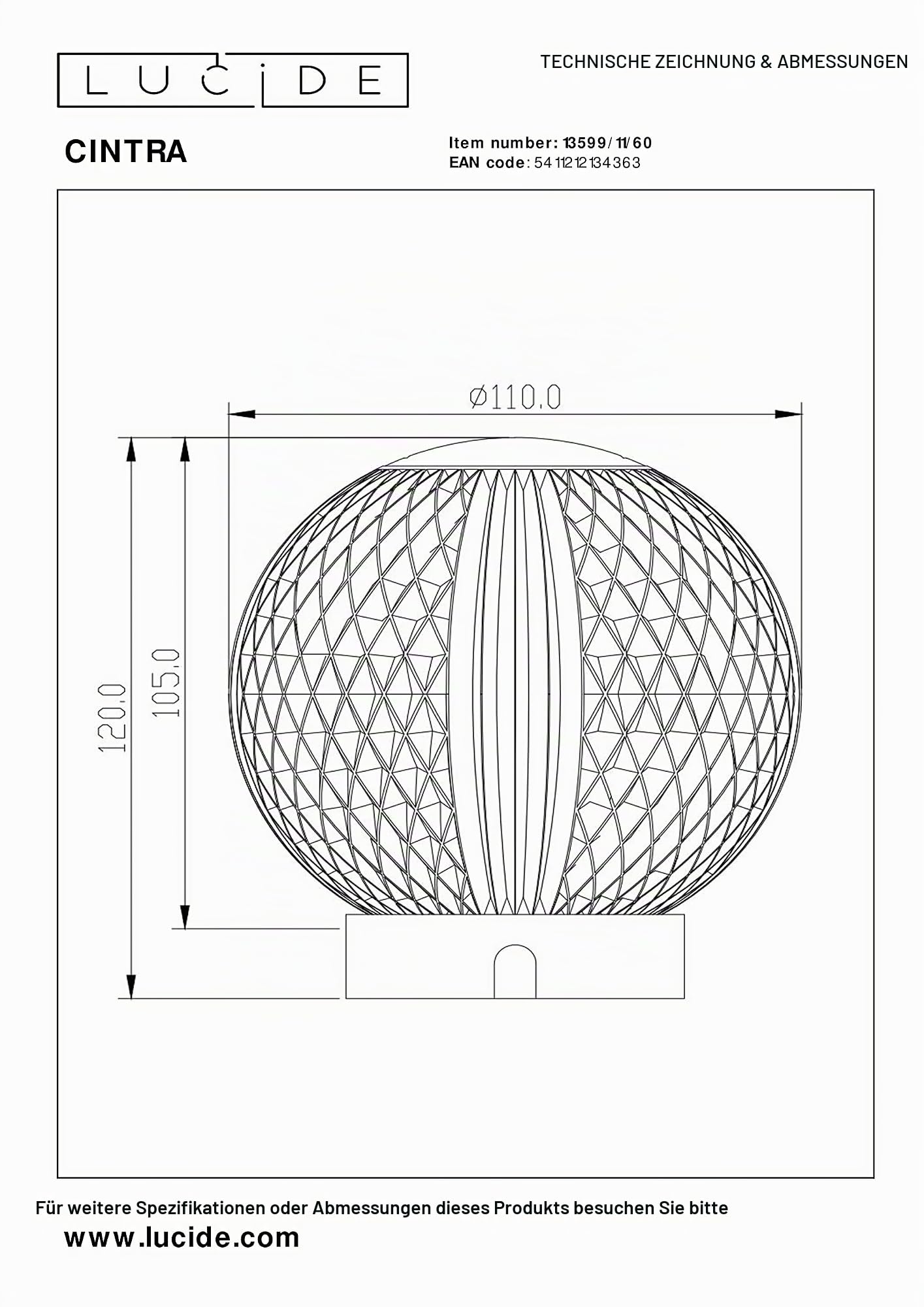 LUCIDE CINTRA - wiederaufladbare Tischlampe - Akku/Batterie - Ø 11 cm - LED 3 StepDim - 1x2W 3000K - Transparent