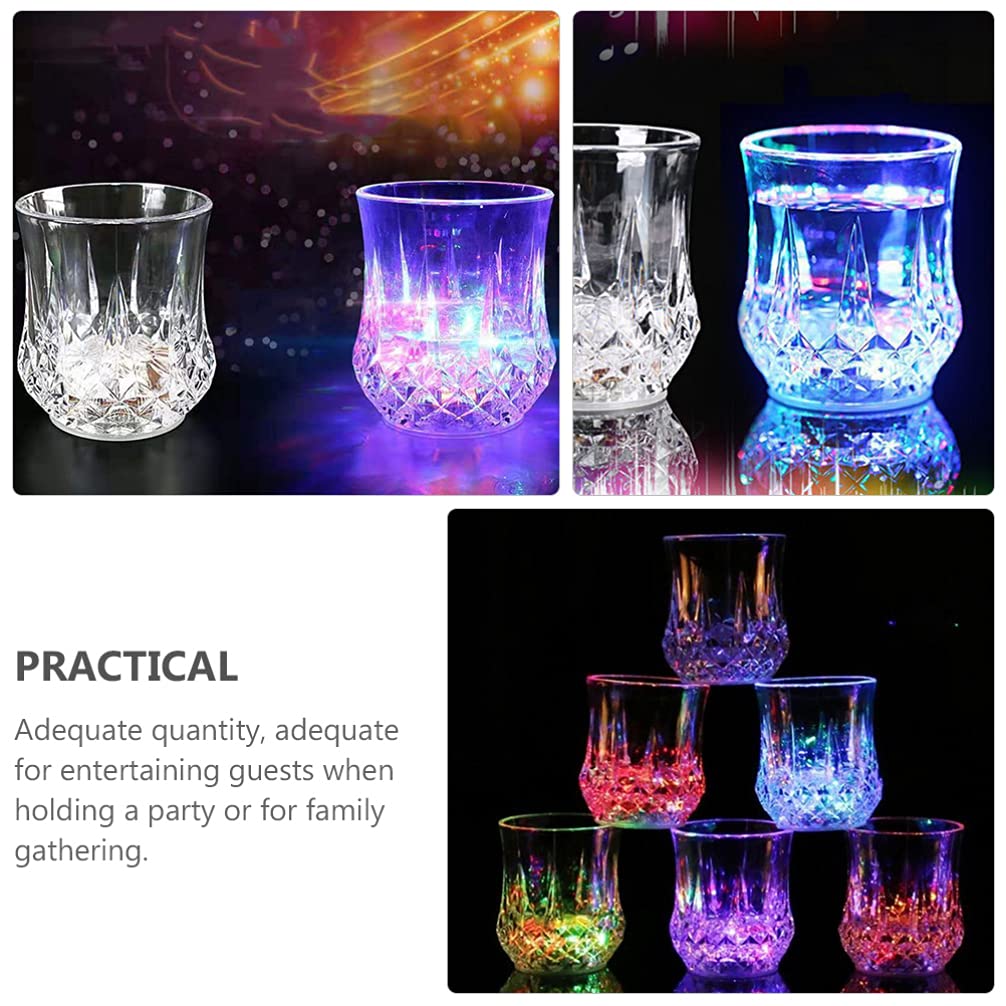 Amosfun Flash Light Up - Set di tazze con bicchieri da tè, con luce a LED, multicolore, per bar, discoteca, compleanni, feste, laurea, 10 pezzi