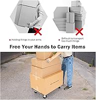 Vista 5 de Goplus - Carrito para transportar muebles, resistente, trabajo pesado