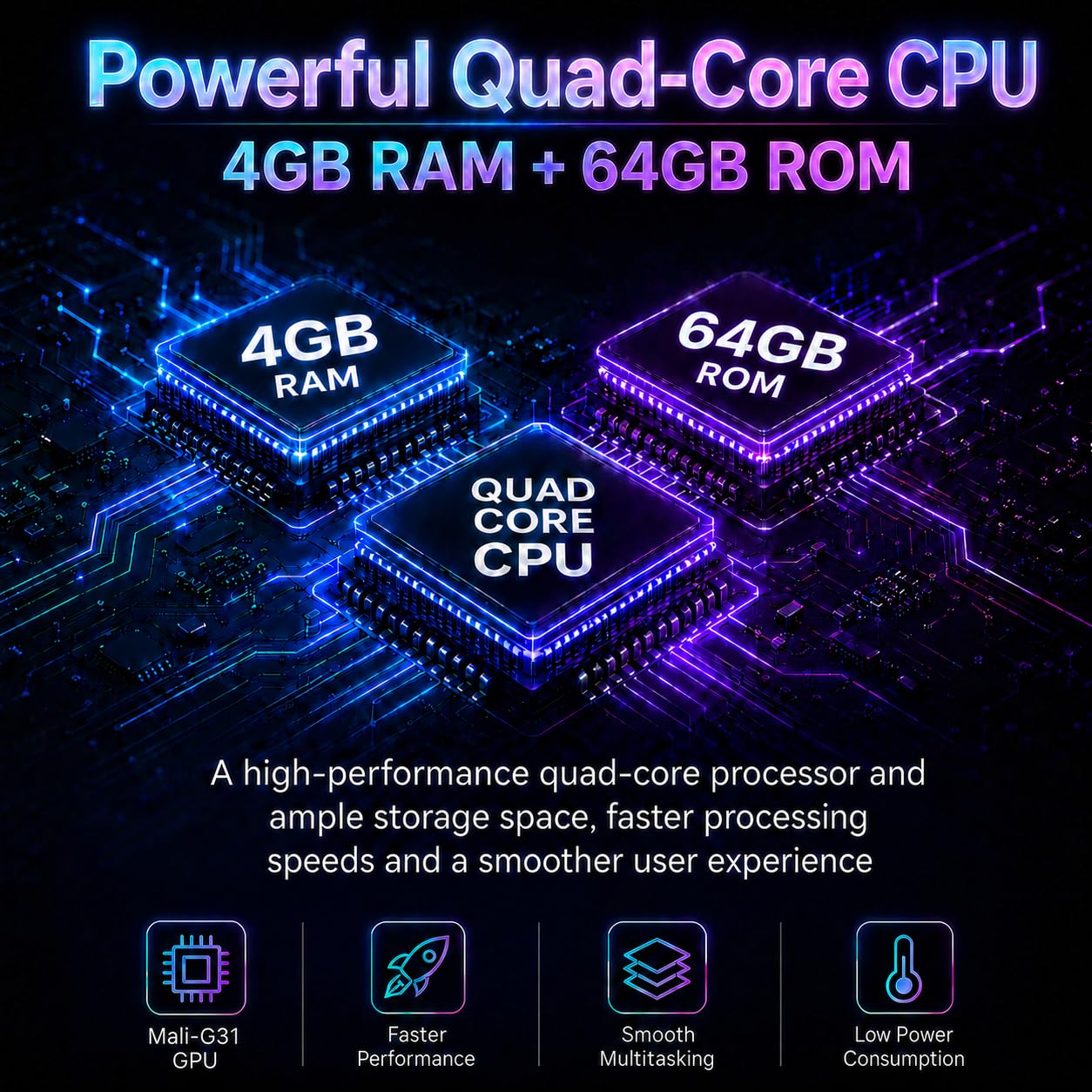 Boîtier TV Android 4Go 64Go 4K UHD WiFi 6 Quad-Core Lecteur à Quatre cœurs