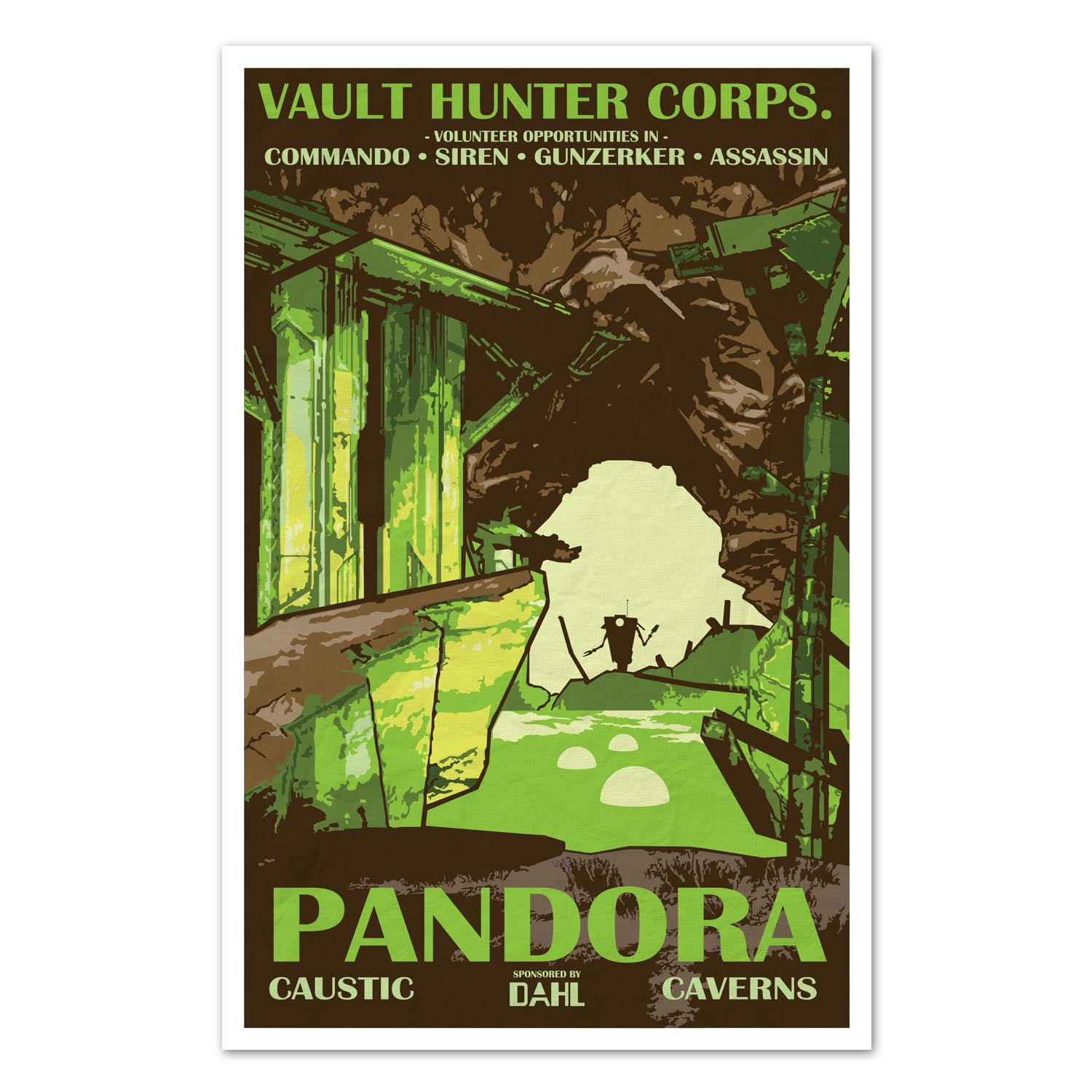 Amazon.com: Borderlands 2 Vintage Style Poster - Caustic Caverns