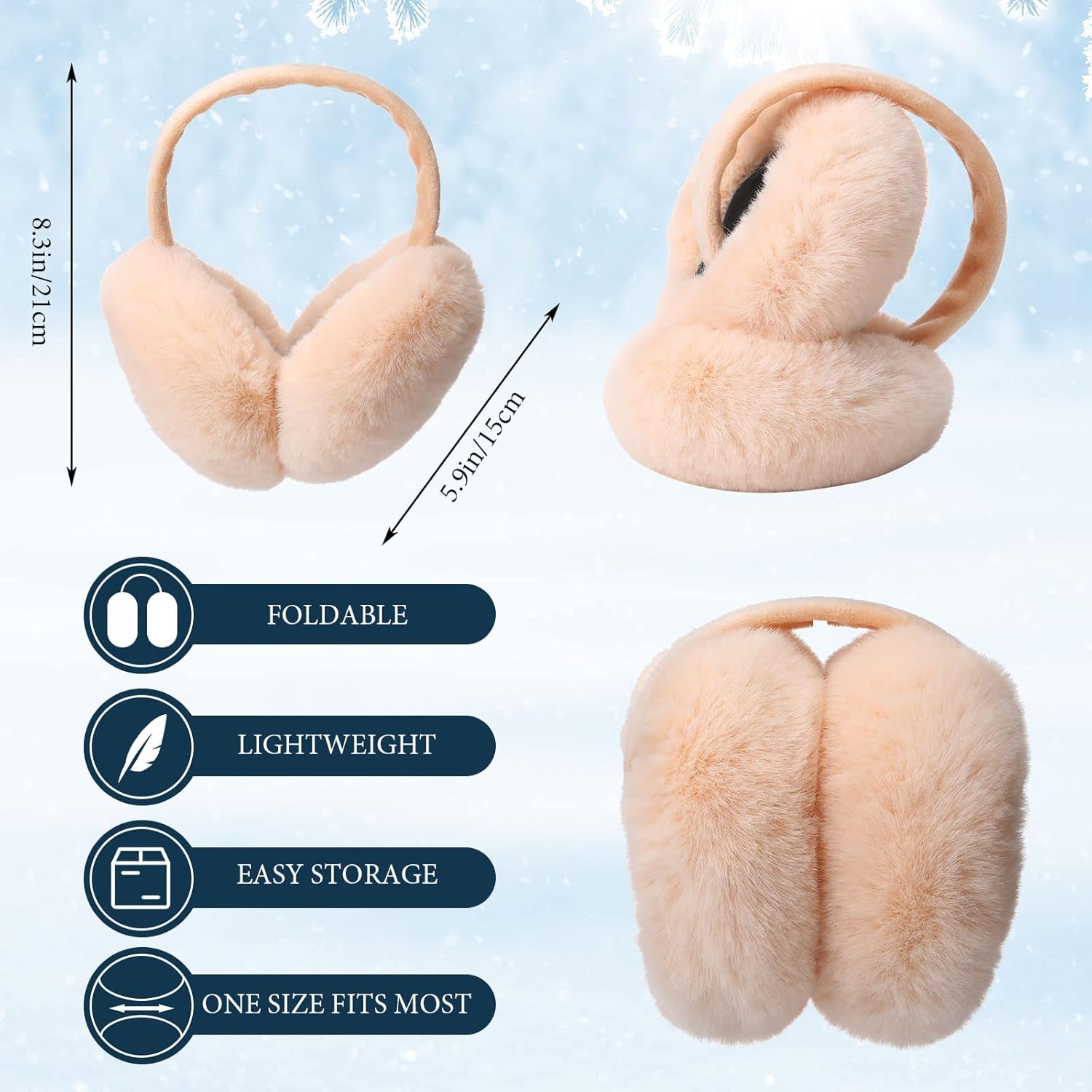 JenPen 6 Pcs Winter Hat Gloves Scarf Earmuffs Socks Women Set Fleece Lined Beanie Hat Warm Essentials Christmas Party Gifts - Image 4