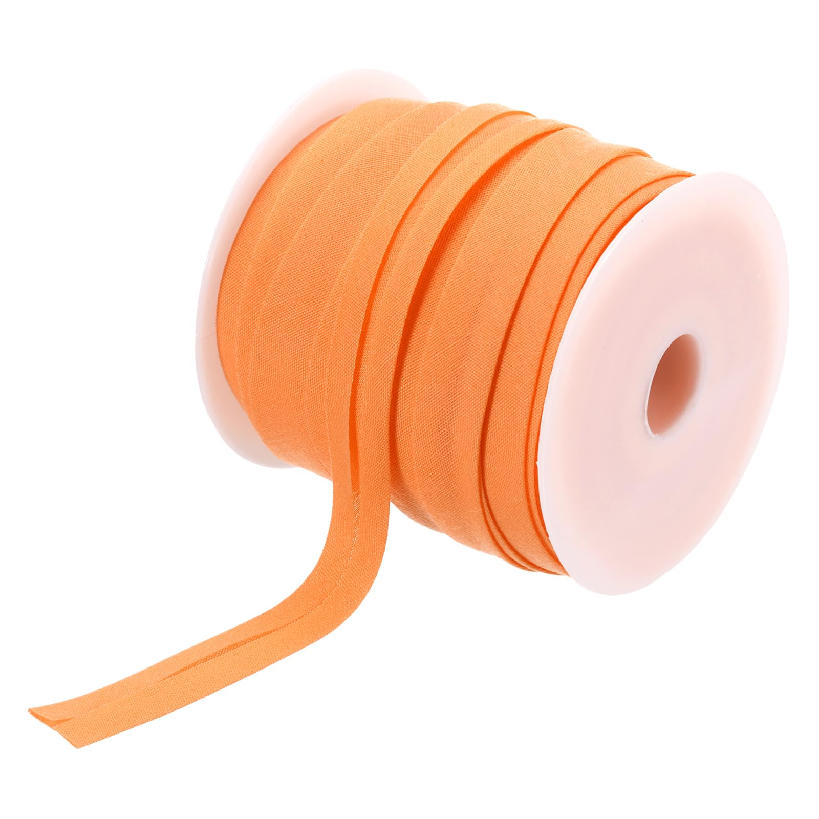 sourcing map 1/2 Inch Single Fold Bias Tape Polyester Continuous Bulk Bias Tape for Sewing, Seaming Quilting Hemming Binding Crafts (Orange 25 Yards)