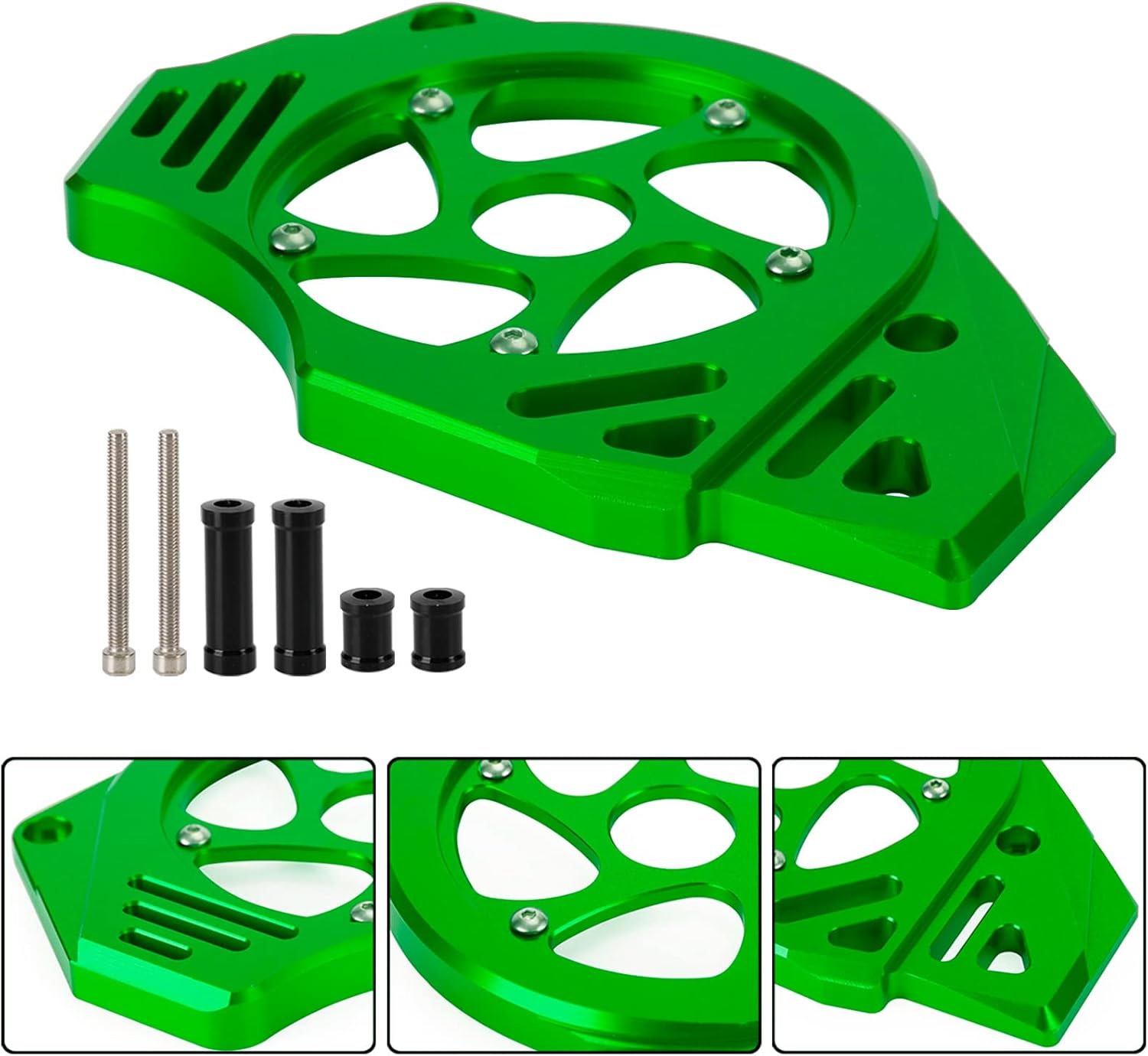 Areyourshop Sprocket Cover Chain Guard Protection fit for Kawasaki vn650 2015-2018, for Kawasaki Ninja 650R/650 2012-2018 Green