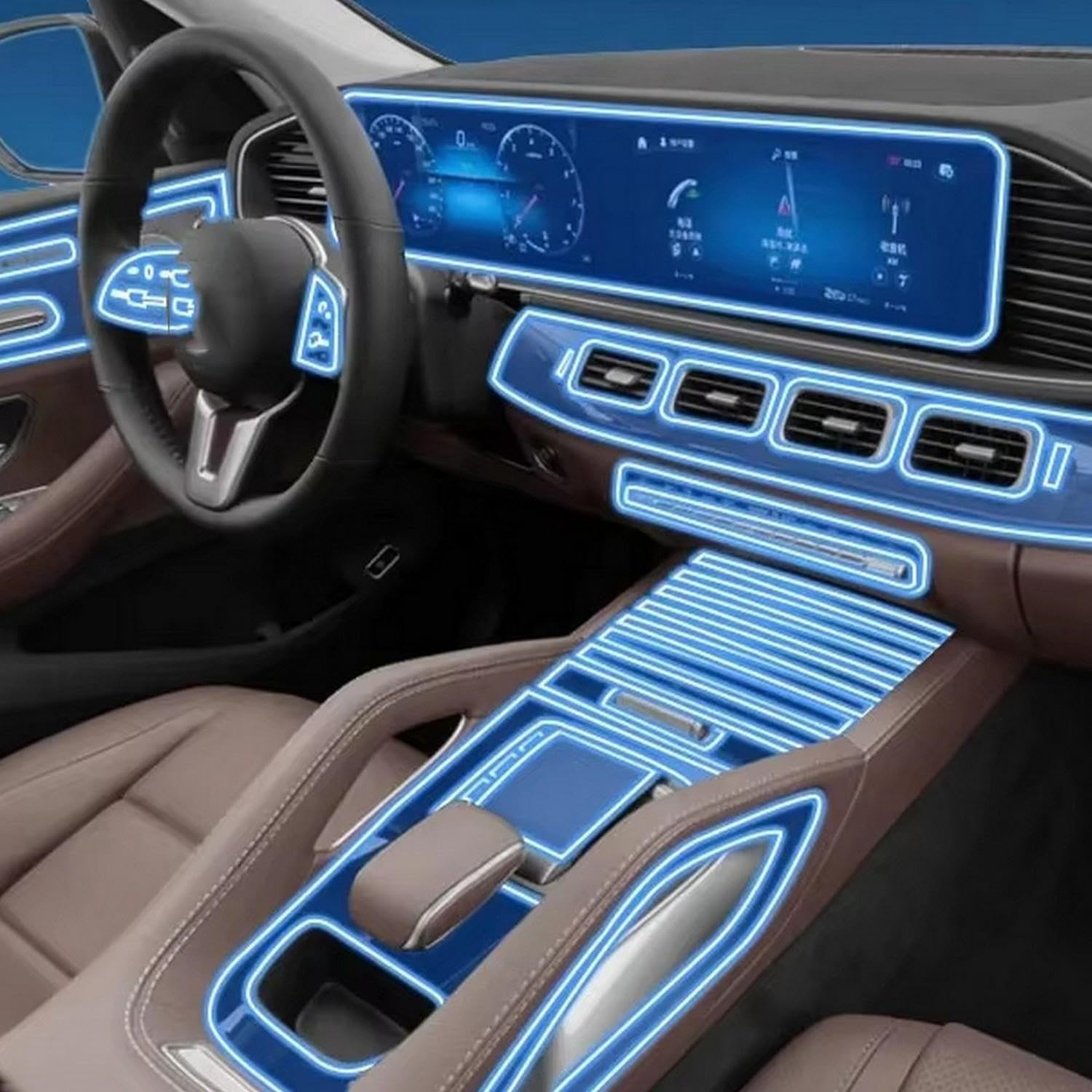 Film de protection TPU Mercedes Benz GLE 2020-2023 pour console centrale