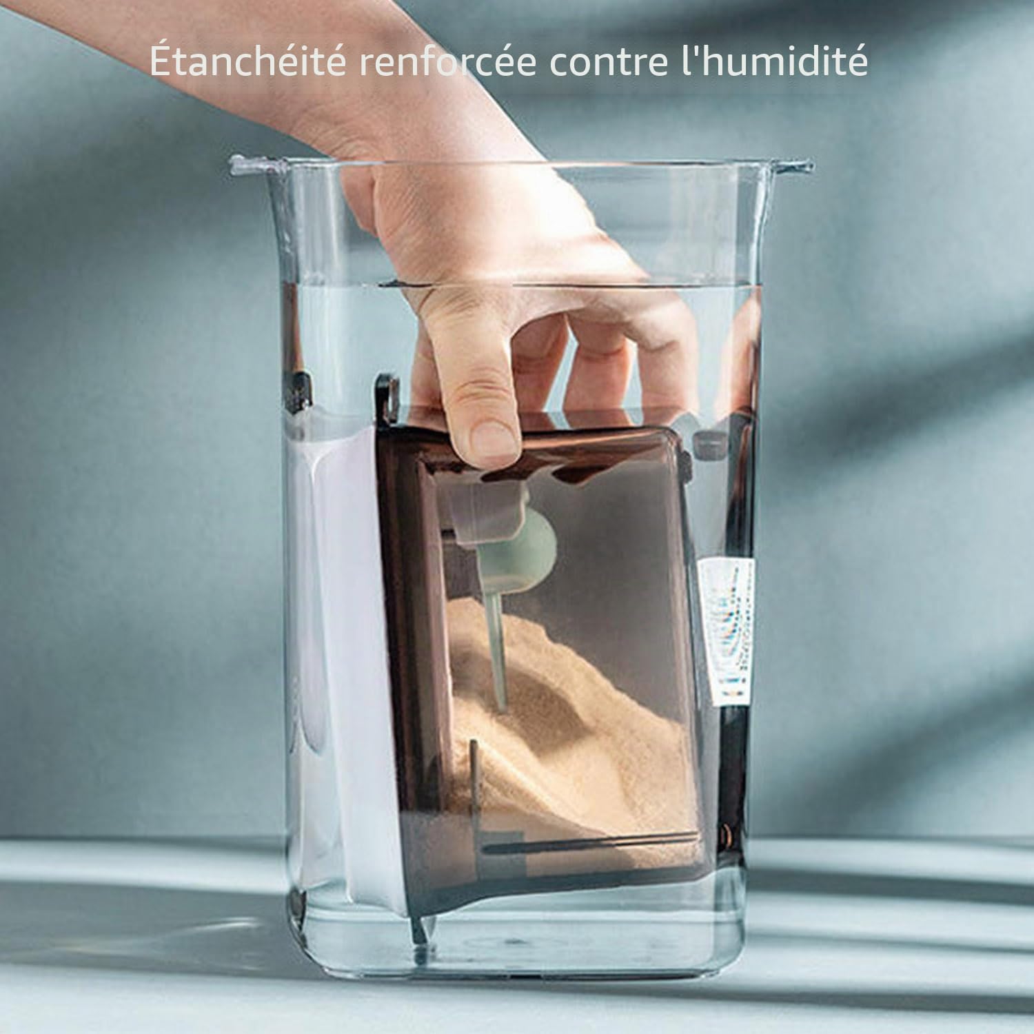 2.3L Conteneur Scellé pour Lait Poudre, Distributeur de Lait en Poudre, Contenant de Poudre de Lait avec Couvercles, Anti-UV, Opération à Une Main, pour Le lait en Poudre, Les Collations, Les Céréales