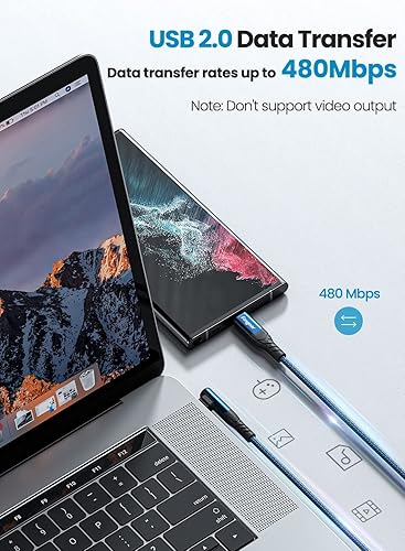 Miniatura 11 de Fasgear Cable USB C a USB C, cable USB 2.0 tipo C PD de carga rápida de 3 pies y 60 W, cargador de 90 grados, compatible con Galaxy S22/S21/S20 Rojo