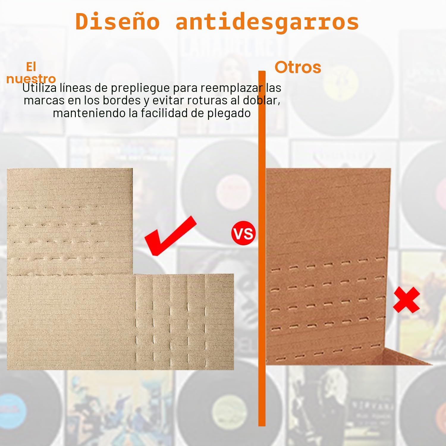 Paquete de 50 cajas de envío de discos de vinilo para álbumes Lp, 32 x 32 x 5 cm, cajas postales de cartón corrugado de altura ajustable, color blanco (EM1212)