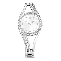 Swarovski Hyperbola Orologio Bangle, con Cristalli Cry, Swiss Made, Meccanismo al Quarzo, Impermeabile Fino a 50 m, Finitura in Acciaio Inossidabile, 28 x 28 mm, 7 mm, 13,3-18,7 cm, 1,1 cm
