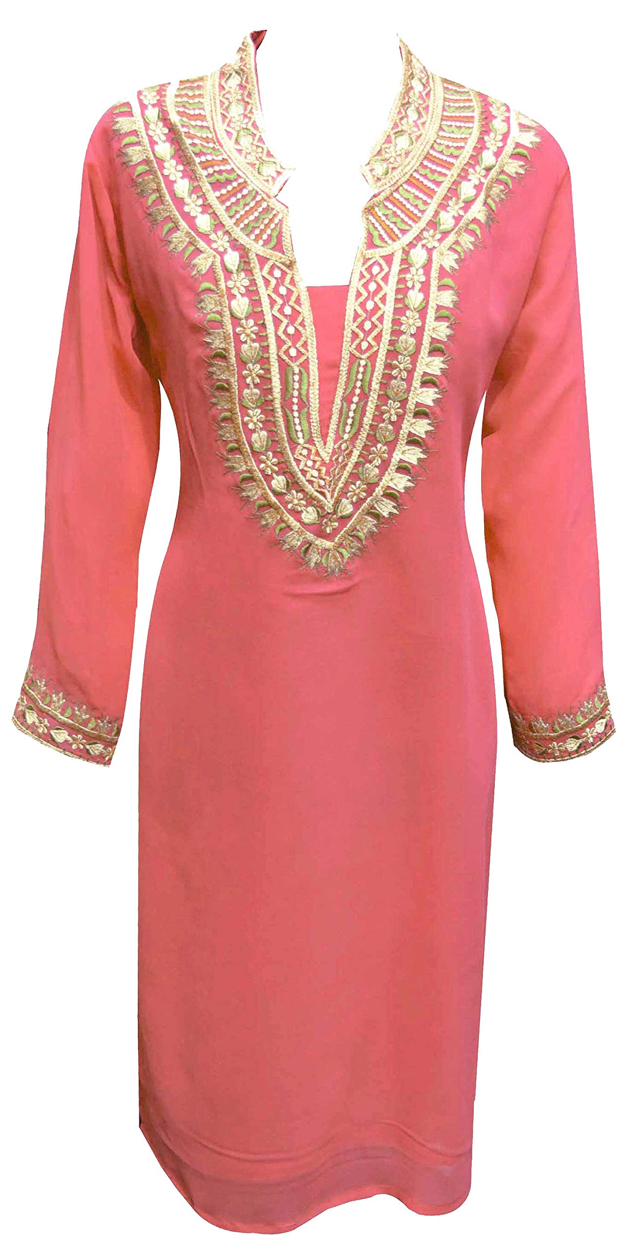 Women's Kurti Machine Thread Work Festive Tunic Tops 7028