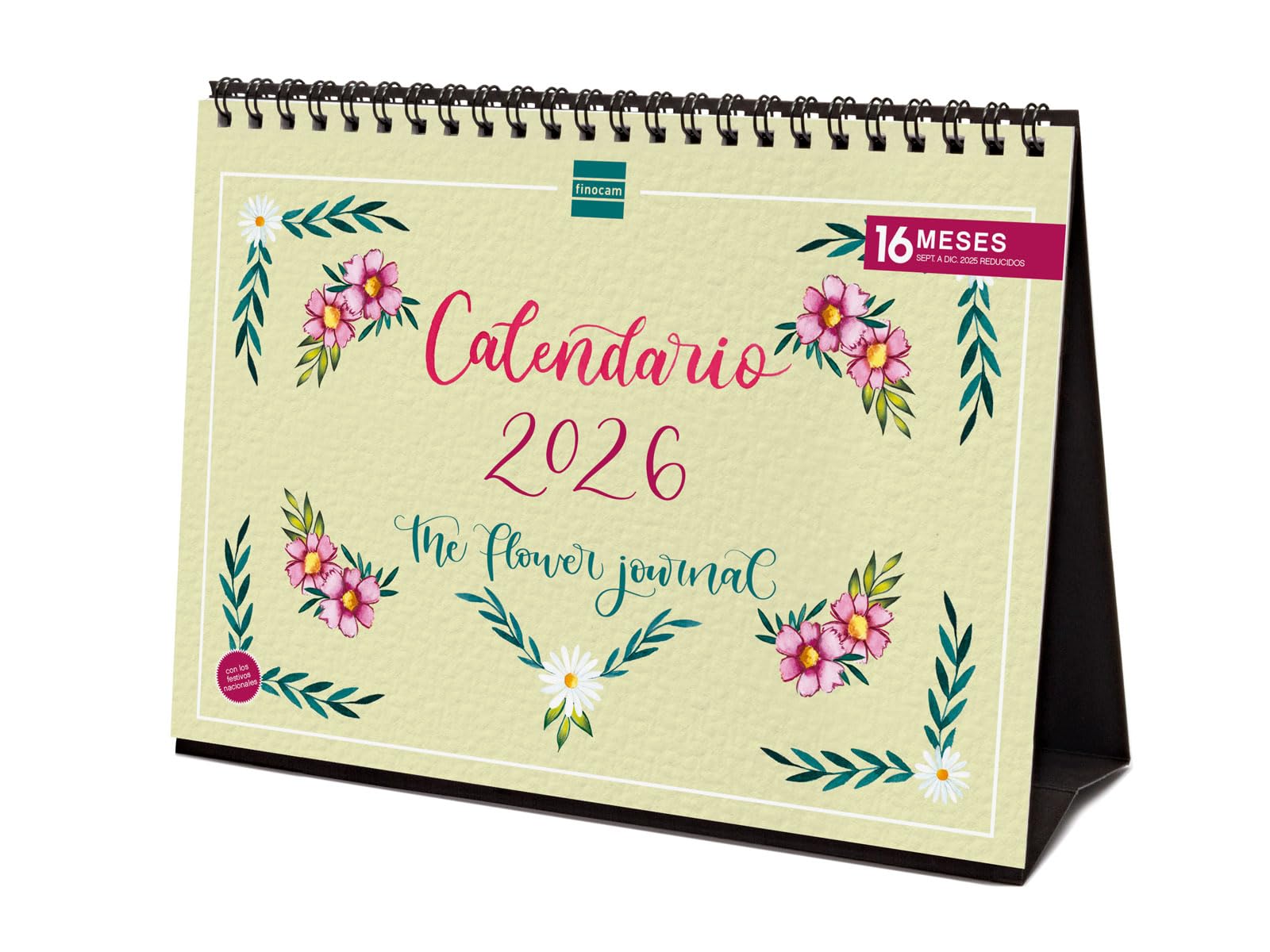 Finocam - Desktop Calendar 2026 Month View January - December 2026 + Sep.- Dec. 2025 (4 months) reduced | Calendar 2026 | Images The Flower Journal