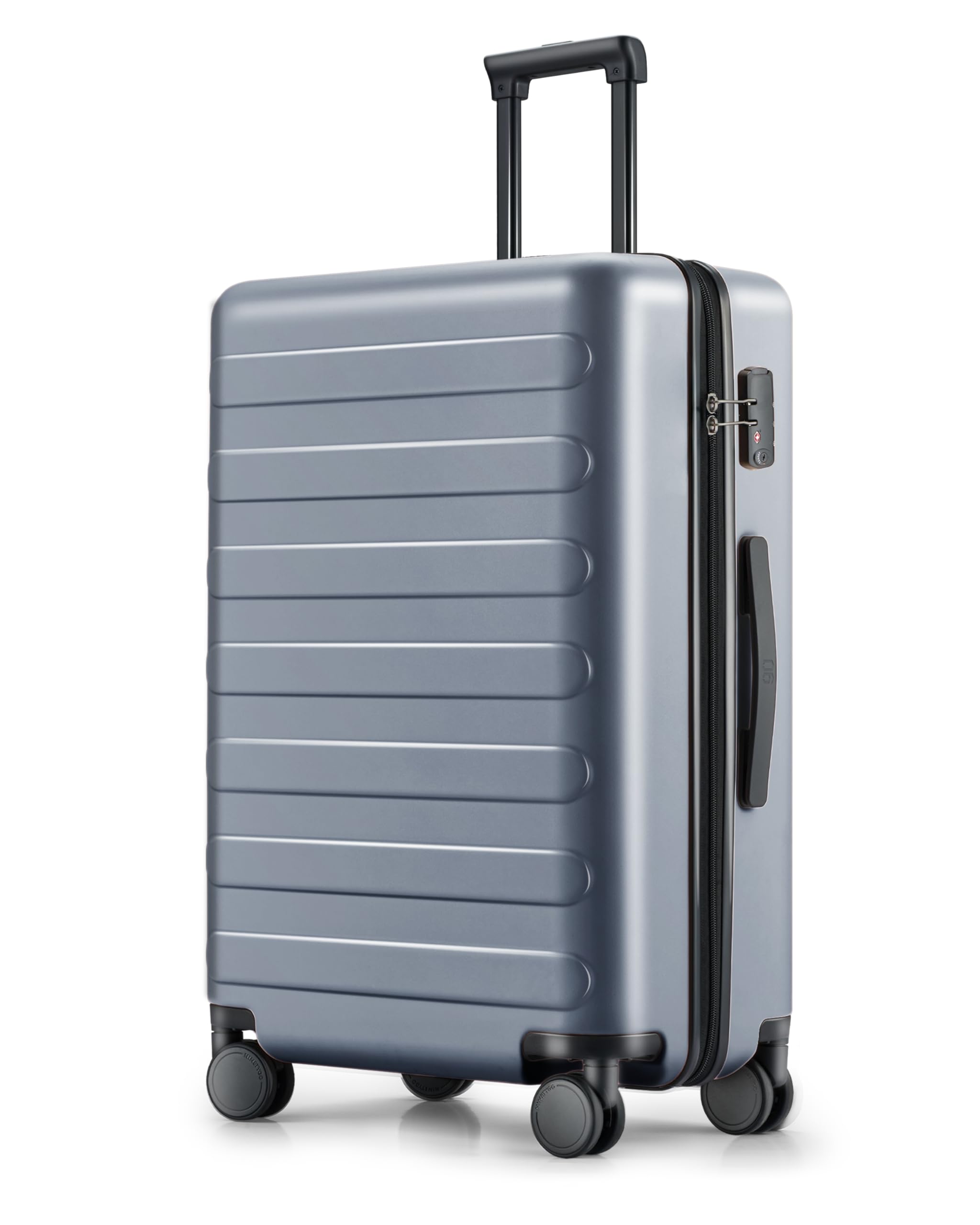24 Inch Luggage with Spinner Wheels, Checked Luggage, Large Luggage for 5-7 Days Travel, 100% Hardshell PC, TSA Lock, 25.9 X 17.9 X 10.0 (Gun, Rhine)