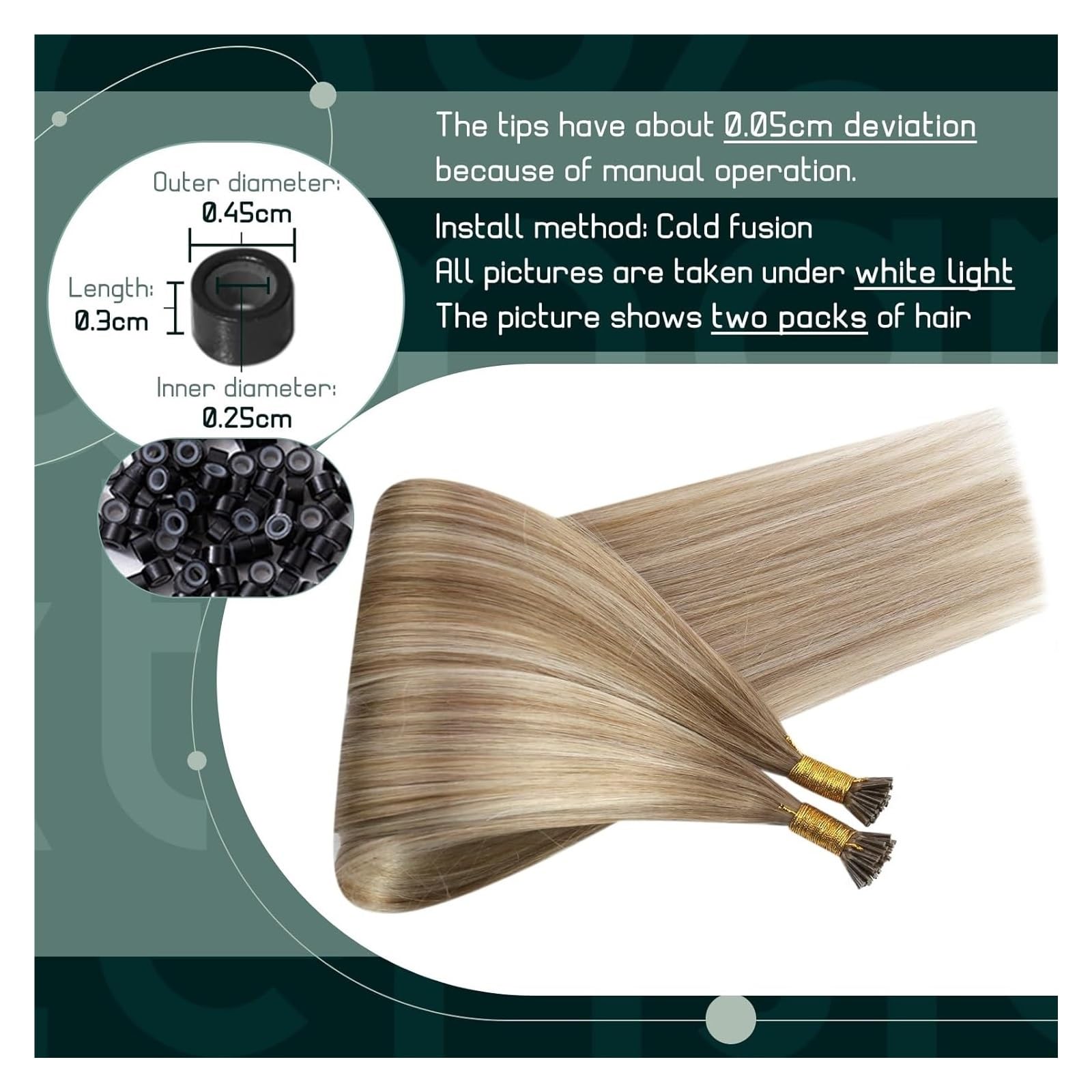 Extensions De Cheveux I Tip Fusion Capsule Kératine 14-22 Pouces Humains Naturels Facile à Utiliser(9a-60-9a,16inches)