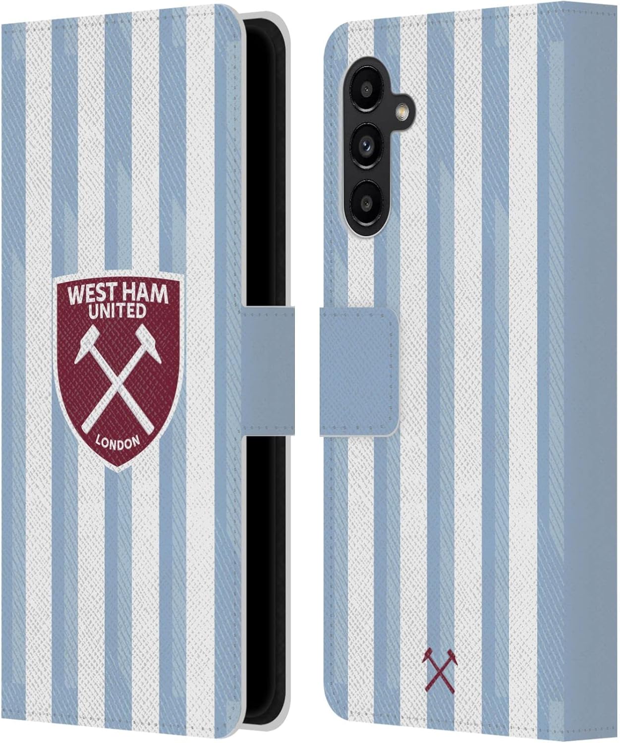 Head Case Designs Officially Licensed West Ham United FC Home Goalkeeper 2021/22 Crest Kit Leather Wallet Case Compatible with Samsung Galaxy A13 5G (2021)