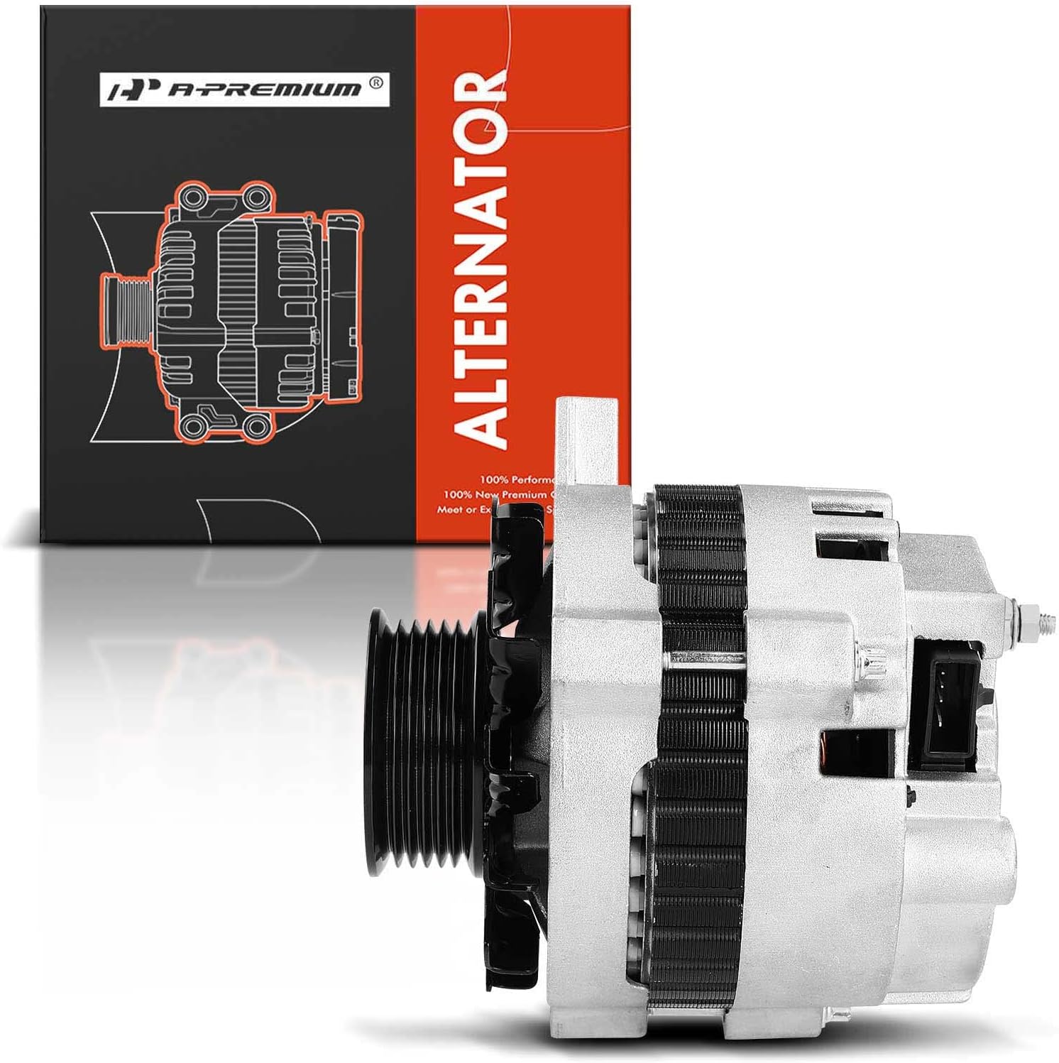 A-Premium Alternator Compatible with Chevy Tahoe 1995, C1500, C2500 Suburban, C3500, C3500HD, Blazer & GMC Yukon, K1500, K2500, K3500, P3500 & AM General Hummer, 105Amp 12V 6-Groove Pulley Clockwise
