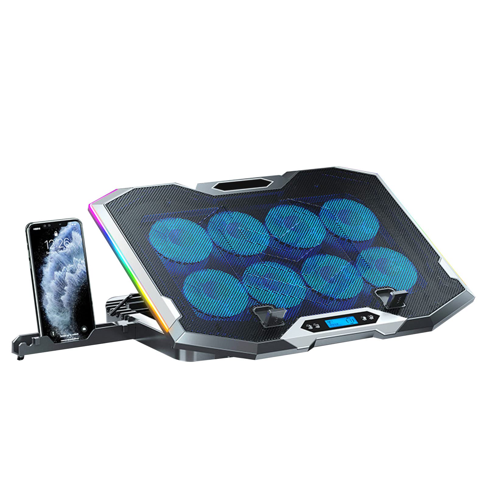 Soporte silencioso para portátil de 12 a 18 pulgadas, soporte silencioso para ventilador de refrigeración silencioso para laptop, base de refrigeración para portátiles