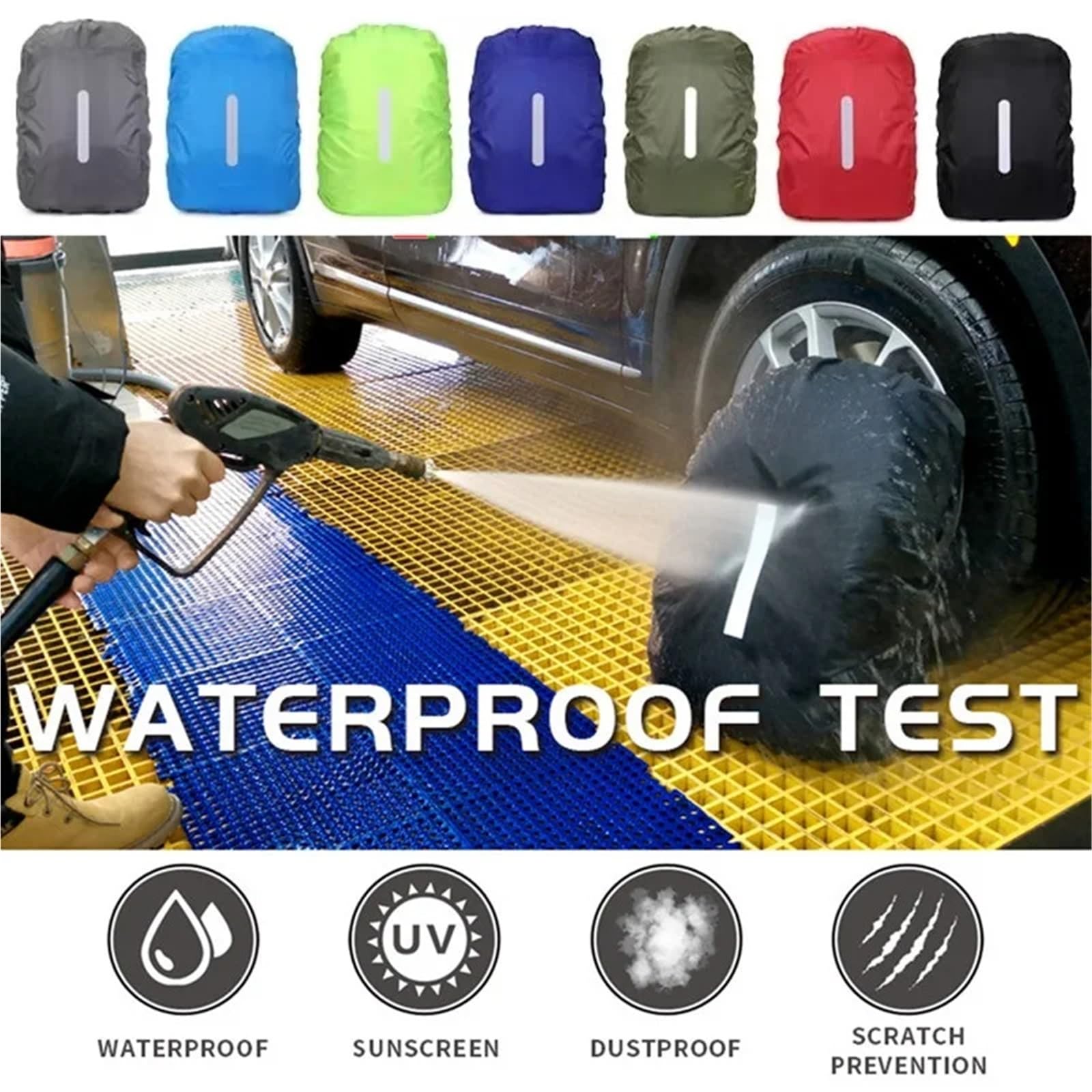 Rucksack Schutz Wasserdicht Reflective Waterproof Backpack Rain Cover for Outdoor Night Cycling 20L-100L Light Raincover Case Bag