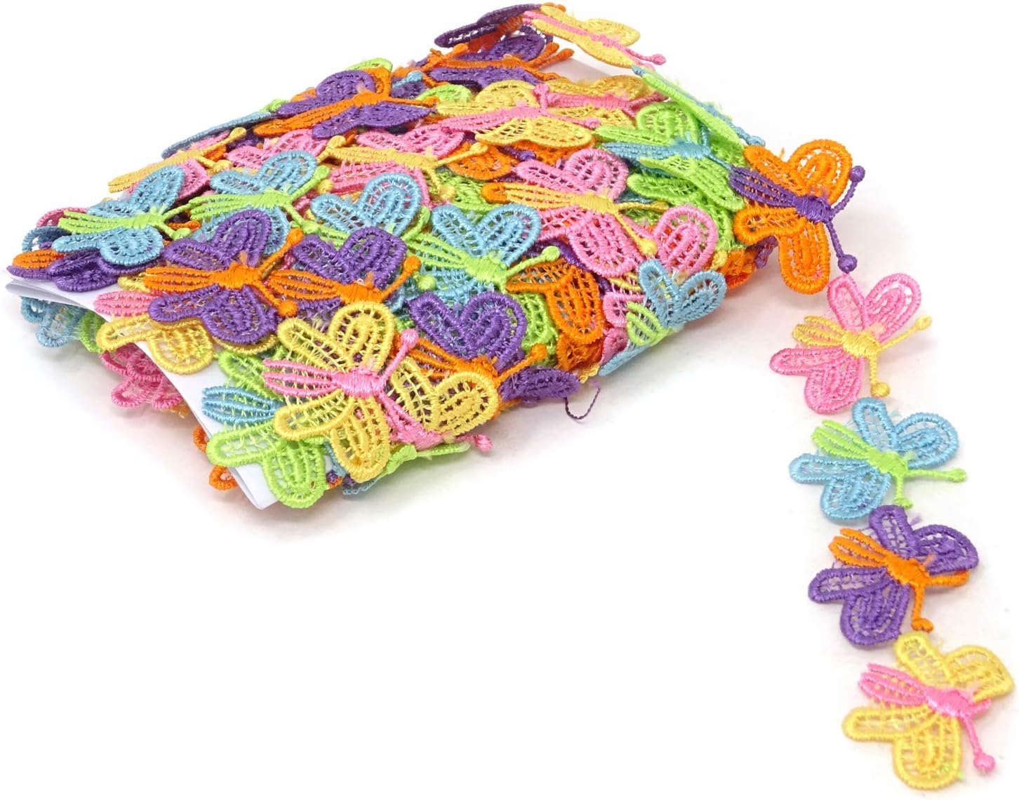 Honbay 5 Yards Decorating Lace Embroidered Trim Ribbons for Sewing or Craft Decoration (Flower A)