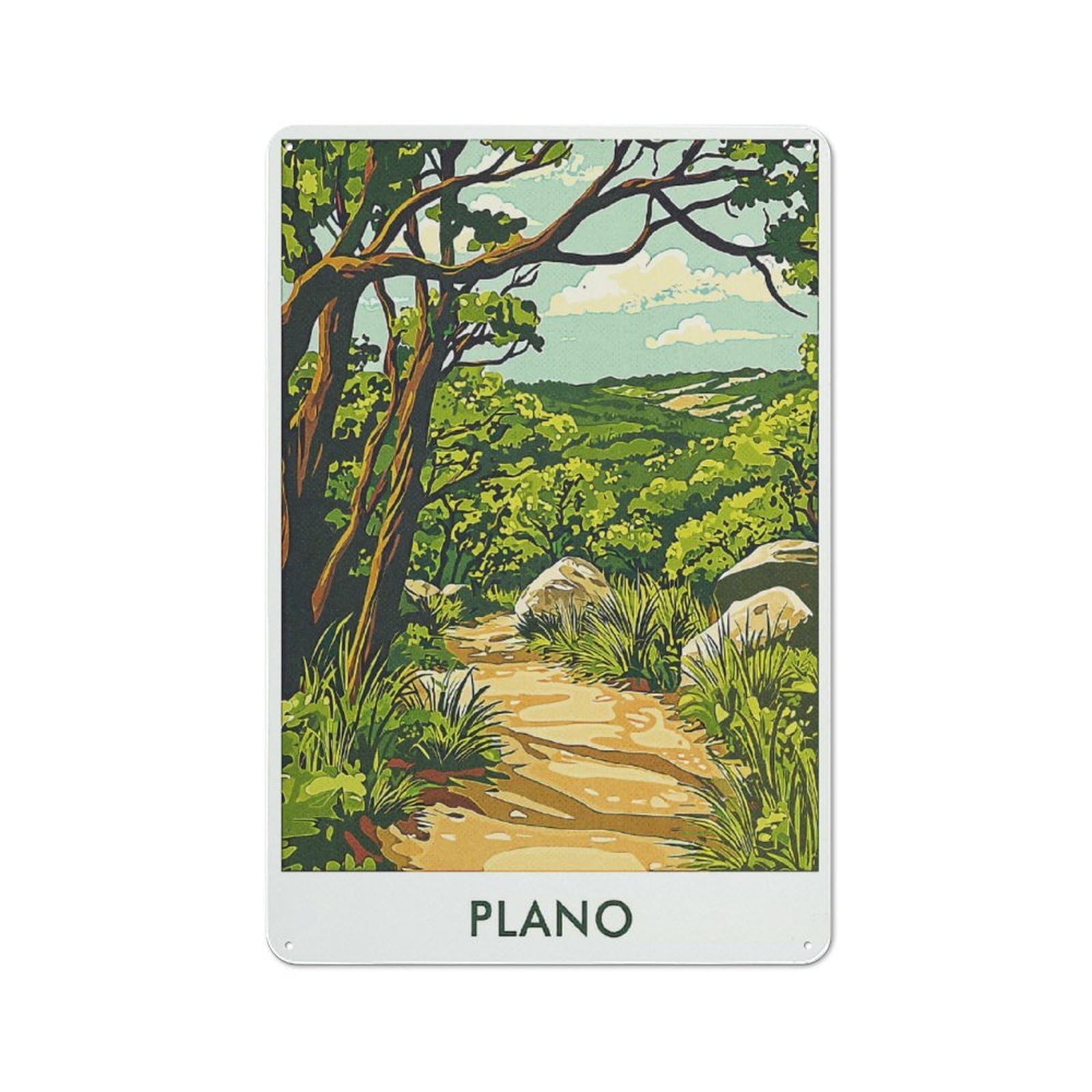 Junmoney Style-8 Plano Landscape Rustic Metal Wall Sign 30X20cm For Bar Or Restaurant, A Decorative Metal Sign For Bars And Restaurants