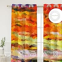 Vista 1042 de Cenefas de cocina modernas con patrón de cobre marrón dorado para ventanas, cenefas opacas abstractas de marcas de arañazos y cortinas opacas