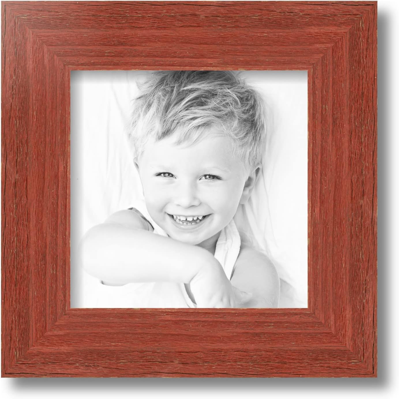 ArtToFrames 9x9 inch Real Reclaimed Red Barnwood 2.5 Inch Wood Picture Frame, WOMRFB-250-BRD-9x9