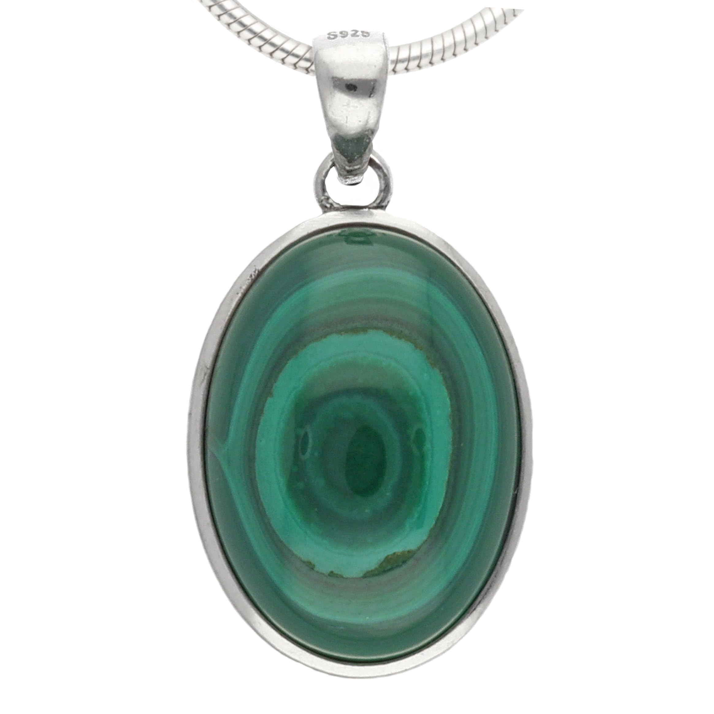 Lebensquelle Plus Elegante ciondolo in pietra preziosa ovale | Montatura in argento 925 con anello | 18 x 13 mm