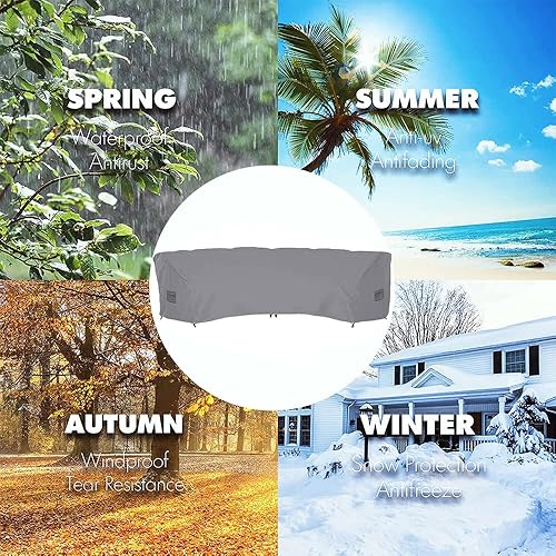 Miniatura 7 de Skyour Funda protectora para sofá modular de patio, impermeable, resistente, 420D, Oxford, para exteriores, con hebillas reforzadas a prueba de