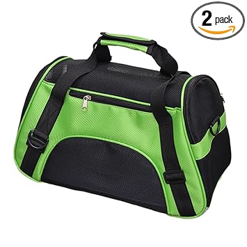 GIANTE Pet Dog Cat Carrier Rabbit Mesh Backpack Bag for Pet Within 5kg Green M