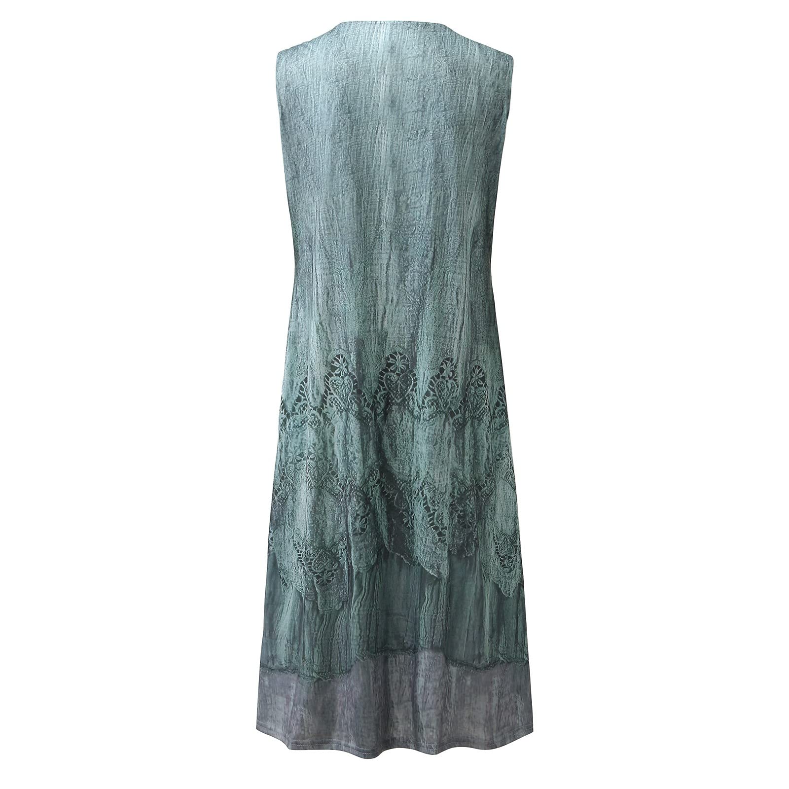 Robe Longue D'été Maxi Sans Manches Décontracté de Plage T-Shirt Casual Imprimée Party Soirée Cérémonie Floral Grandes Tailles Boheme