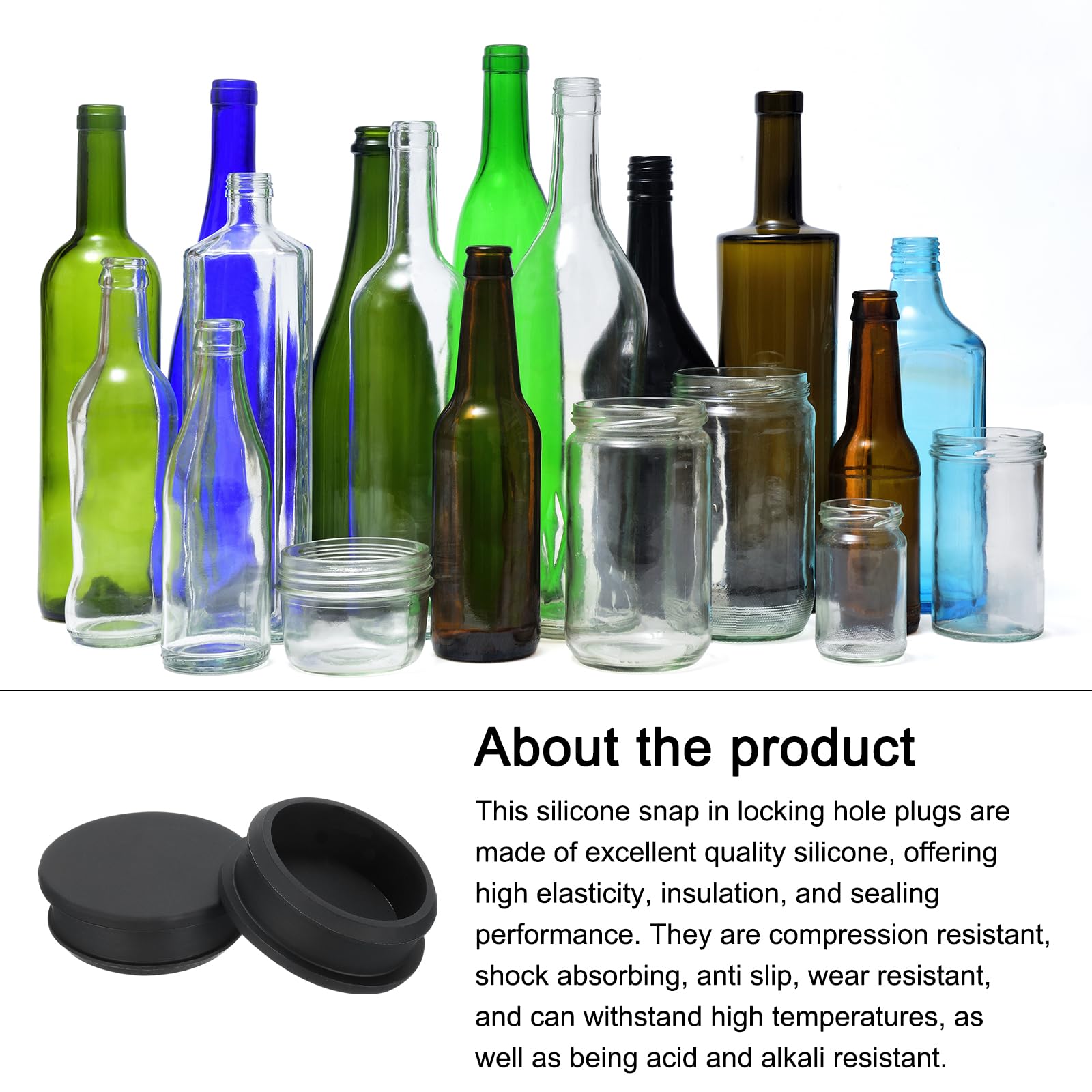 Rebower Snap in Locking Hole Plugs Rubber Panel Seal Cover Drilled Silicone Caps - Image 3