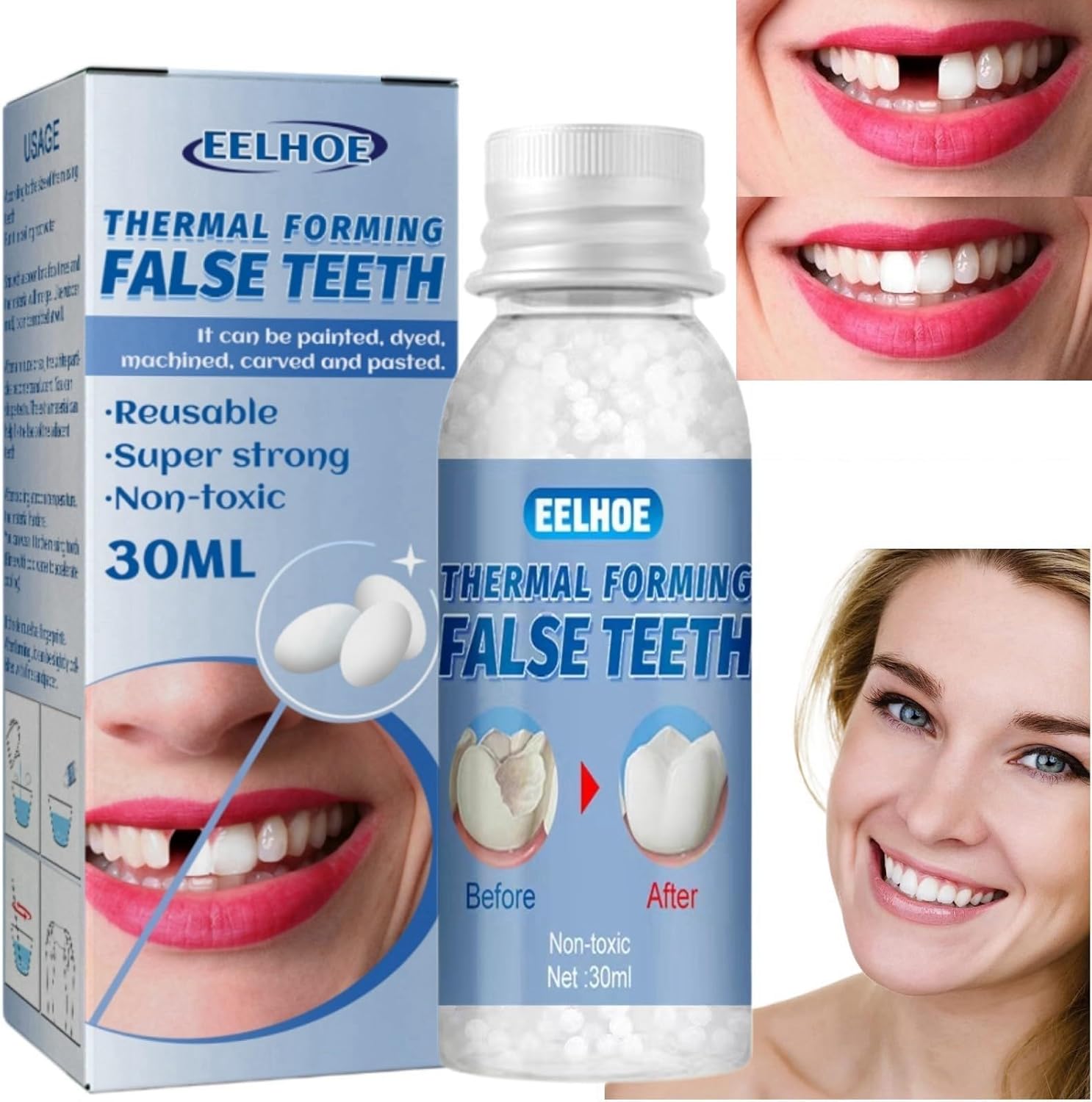 Temporary Tooth Filling,Moldable False Teeth for Fixing,Missing Tooth