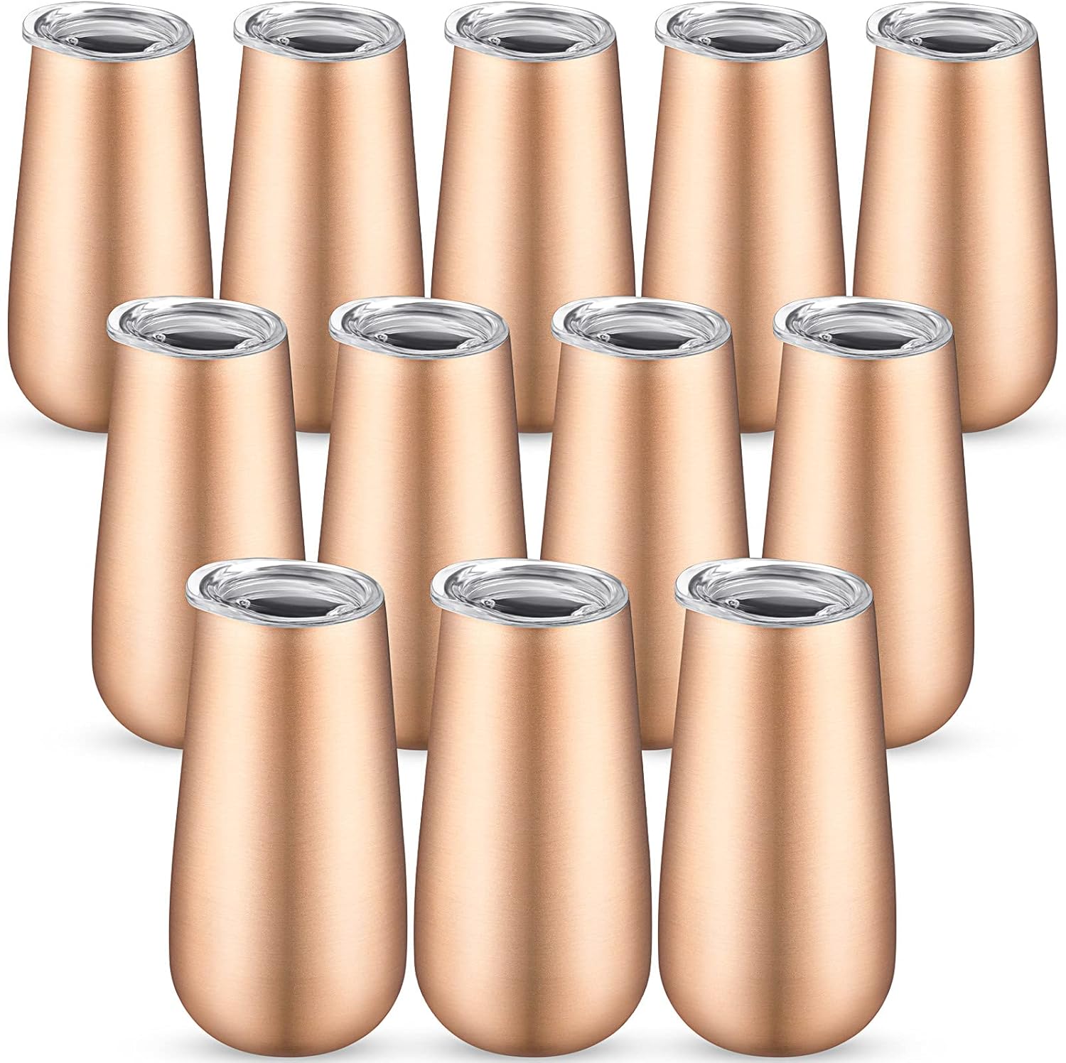 12 Pieces 6 oz Stemless Champagne Flutes Wine Tumbler