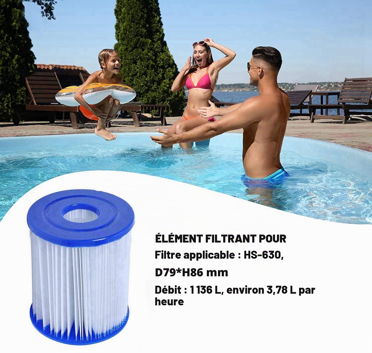 Cartouches filtrantes for Bestway de Taille I pour piscines for Bestway Pompe de Piscine, Filtre De Piscine Gonflable, Installation Facile (4 PCS)