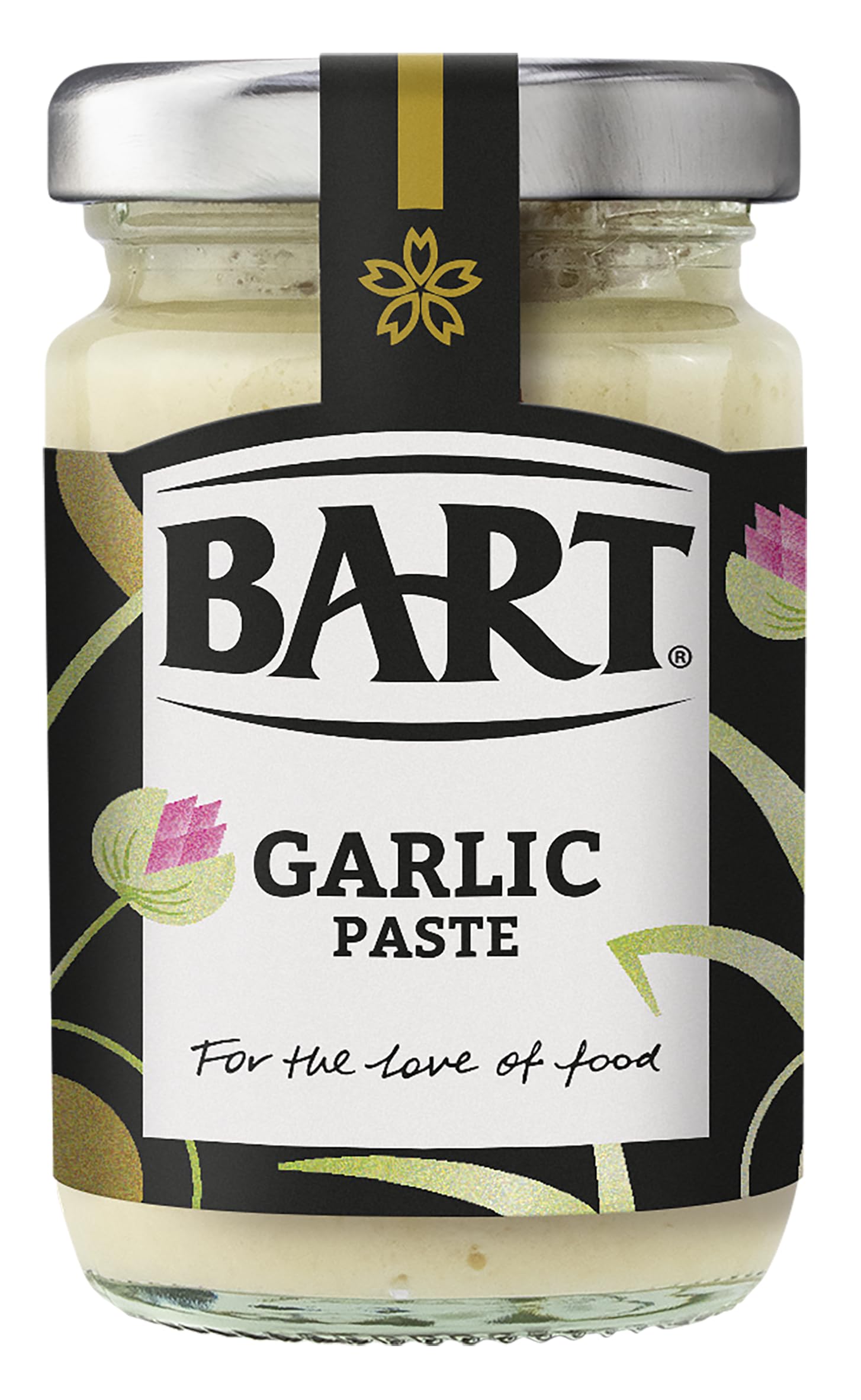 BART Garlic Paste Jar - Pack of 6 x 90g - Sweet & Flavoursome Garlic Ideal for Curry, Stir fry & Pasta Sauce - Vegan & Gluten Free