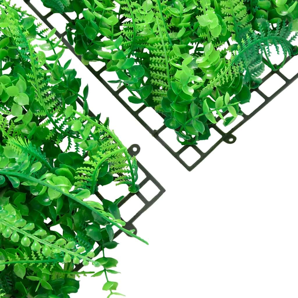 Protección visual de hojas de helecho artificiales, color verde, 6 unidades, 40 x 60 cm, material de polietileno, valla de jardín para terraza, balcón, jardín delantero, patio, protección