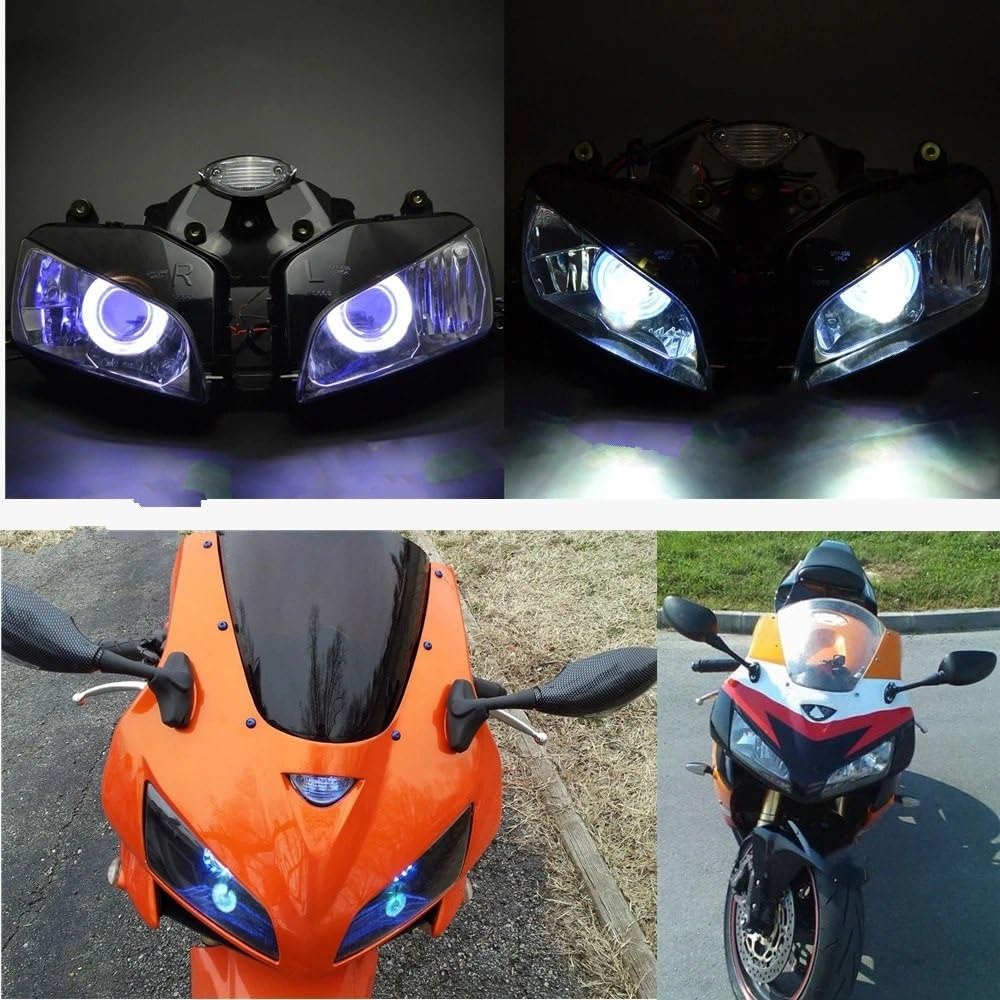 Dirt Bike przednie światła Motocykl Head Light Pasuje do CBR600RR F5 2003-2006 motocykl LED lekki reflektor Hi Lo reflektor montaż reflektorów