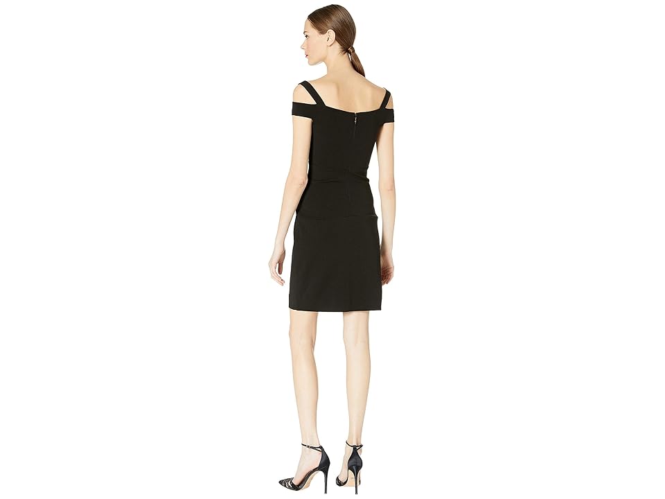 

Nicole Miller Structured Heavy Jersey Cold Shoulder Dress (Black) Women's Dress